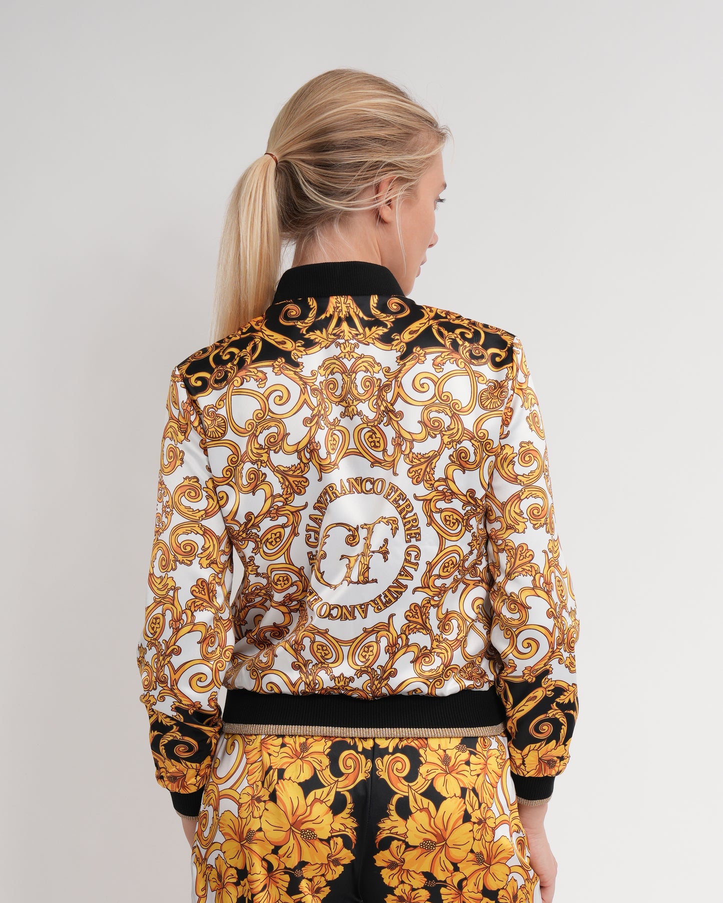 Baroque Print Reversible Bomber Jacket