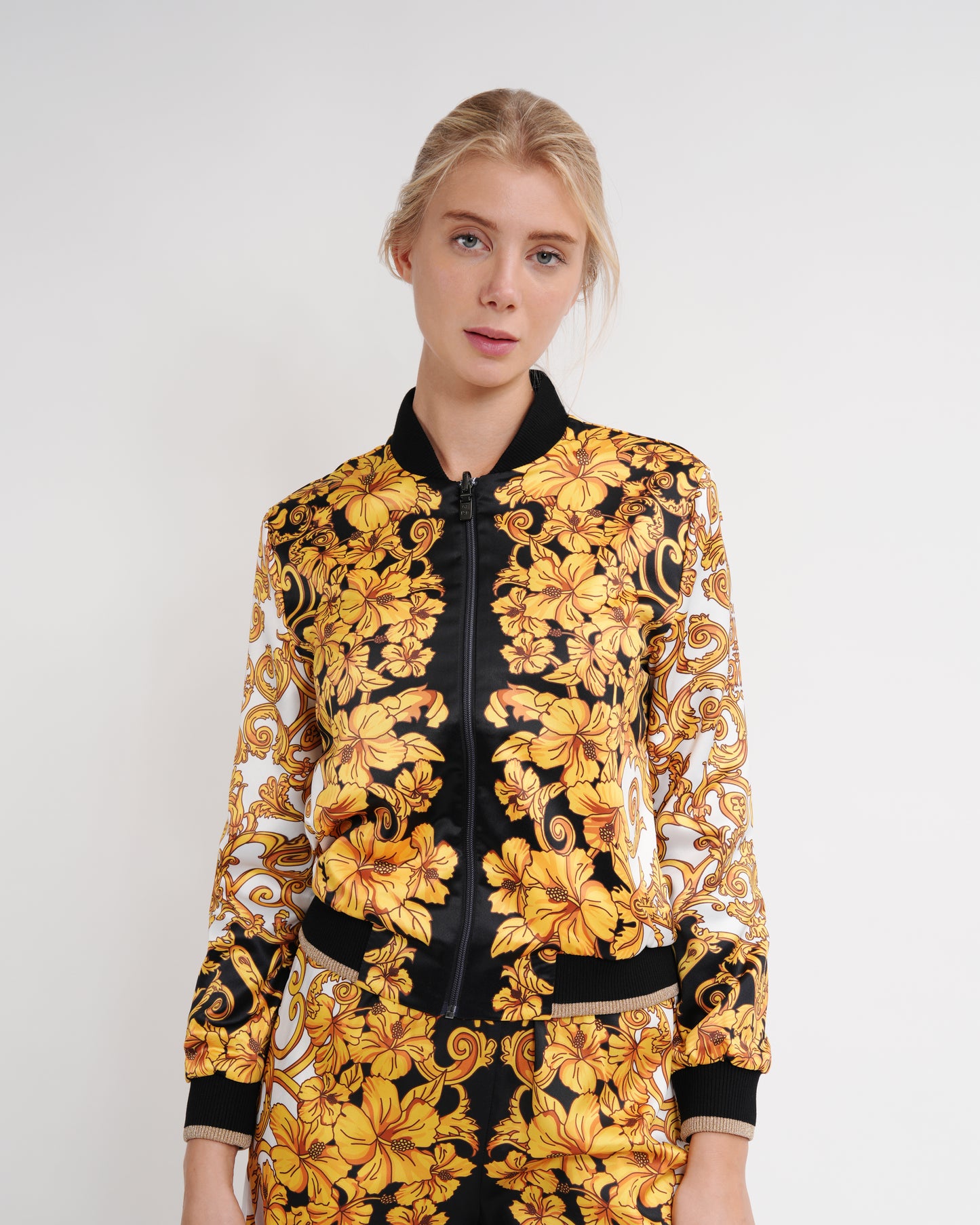Baroque Print Reversible Bomber Jacket