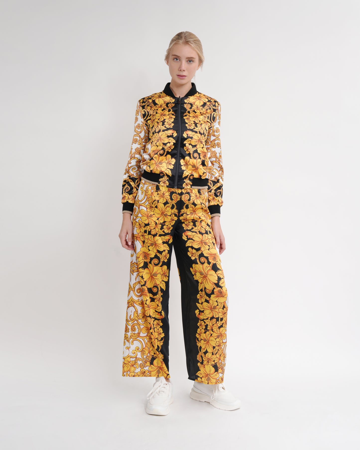 Baroque Print Reversible Bomber Jacket