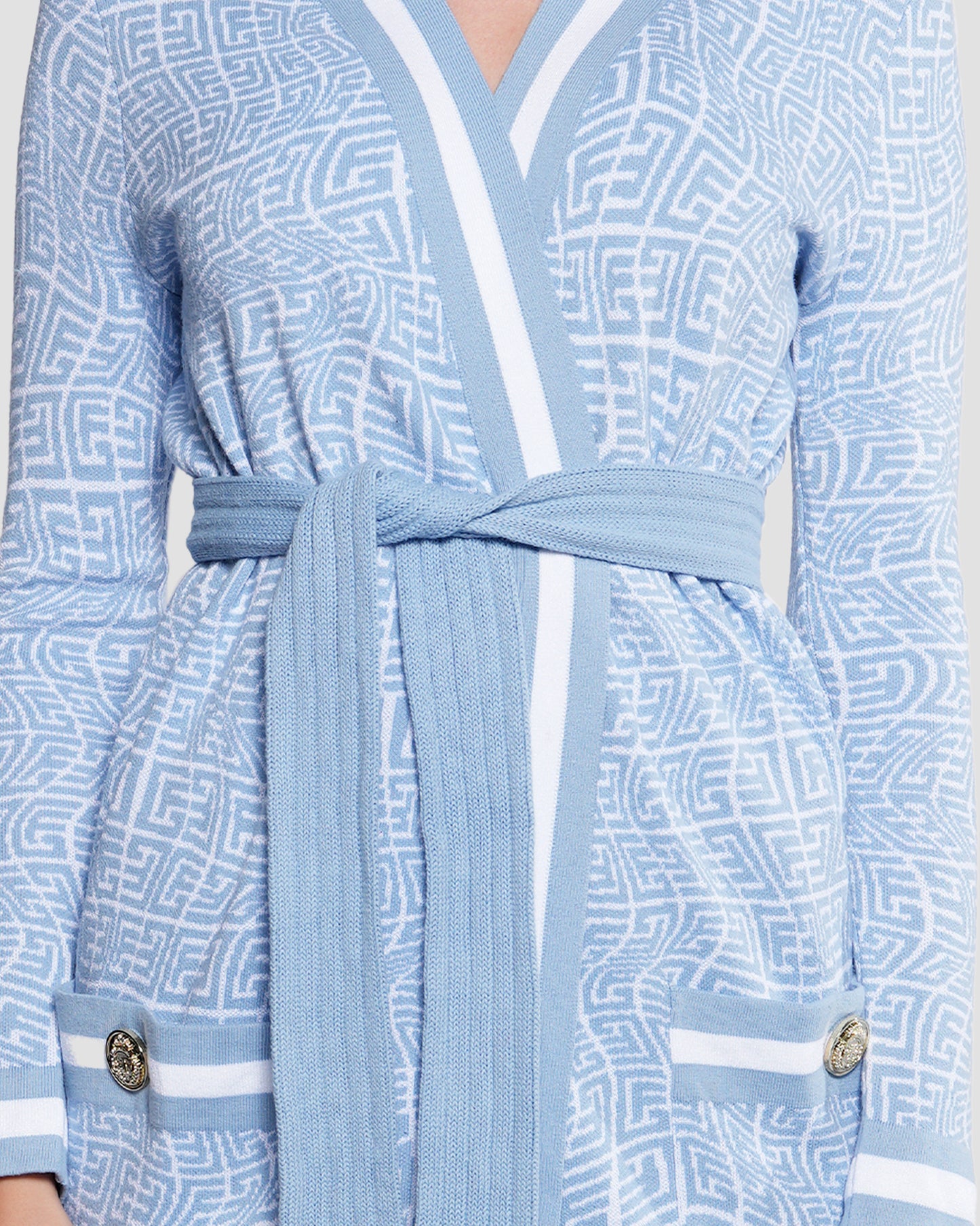 Monogram Longline Belted Cardigan
