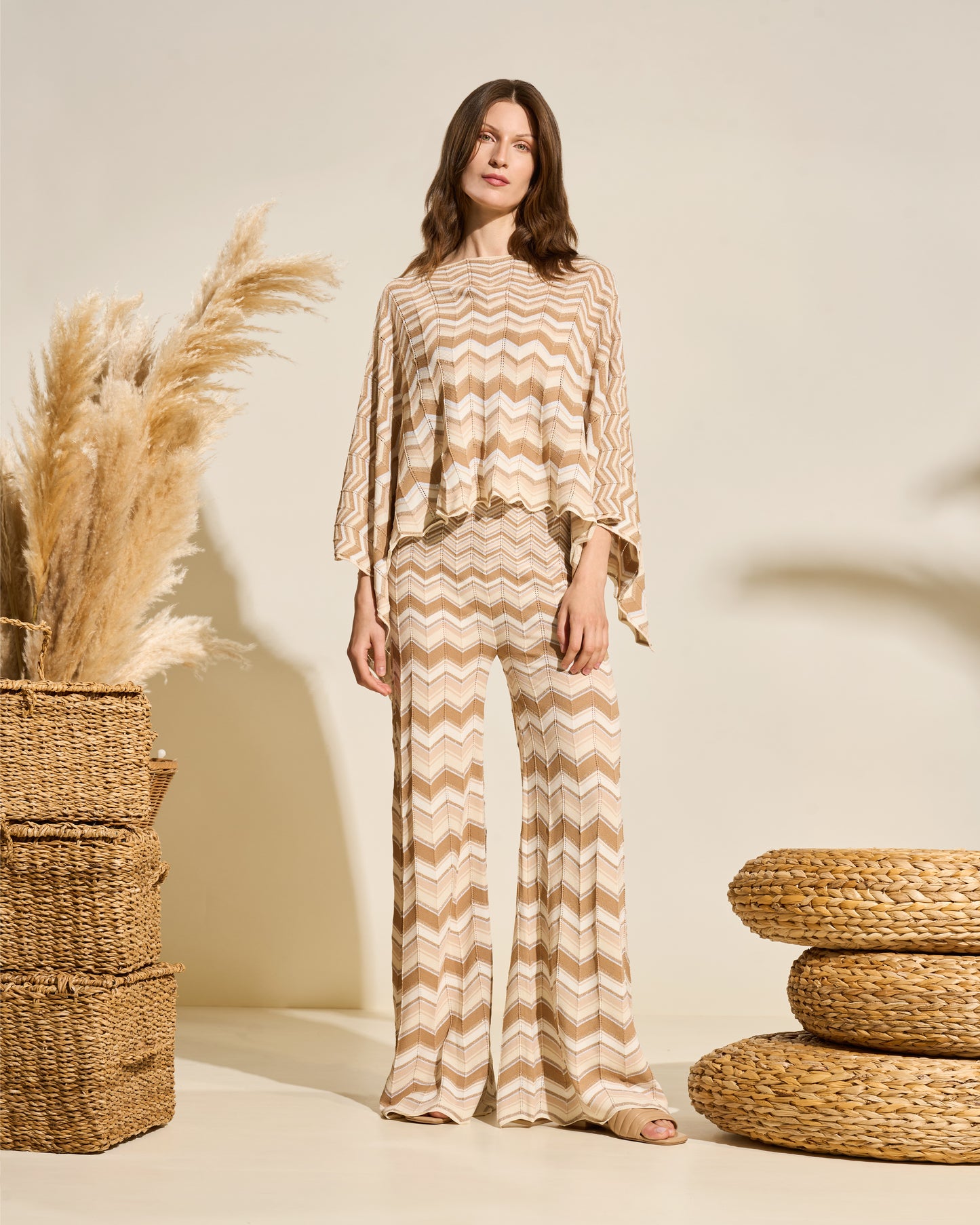Chevron Knit Poncho Top