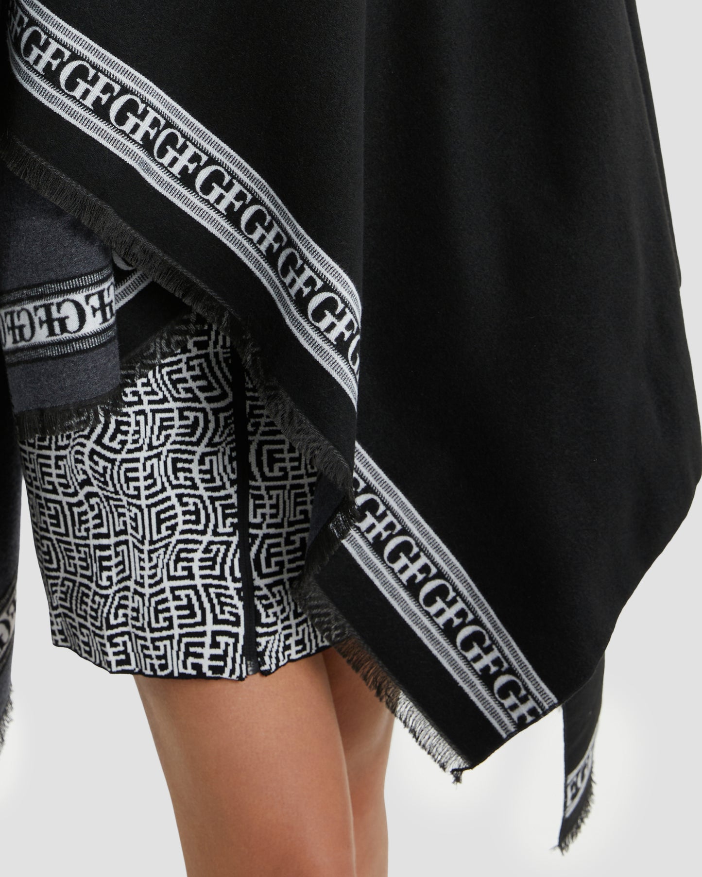 Fringed Monochrome Poncho