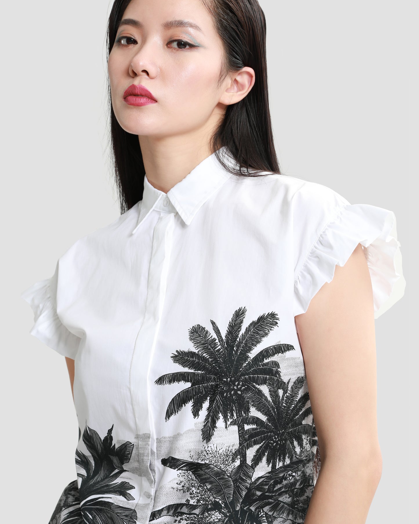 Botanical Placement Printed Shirt