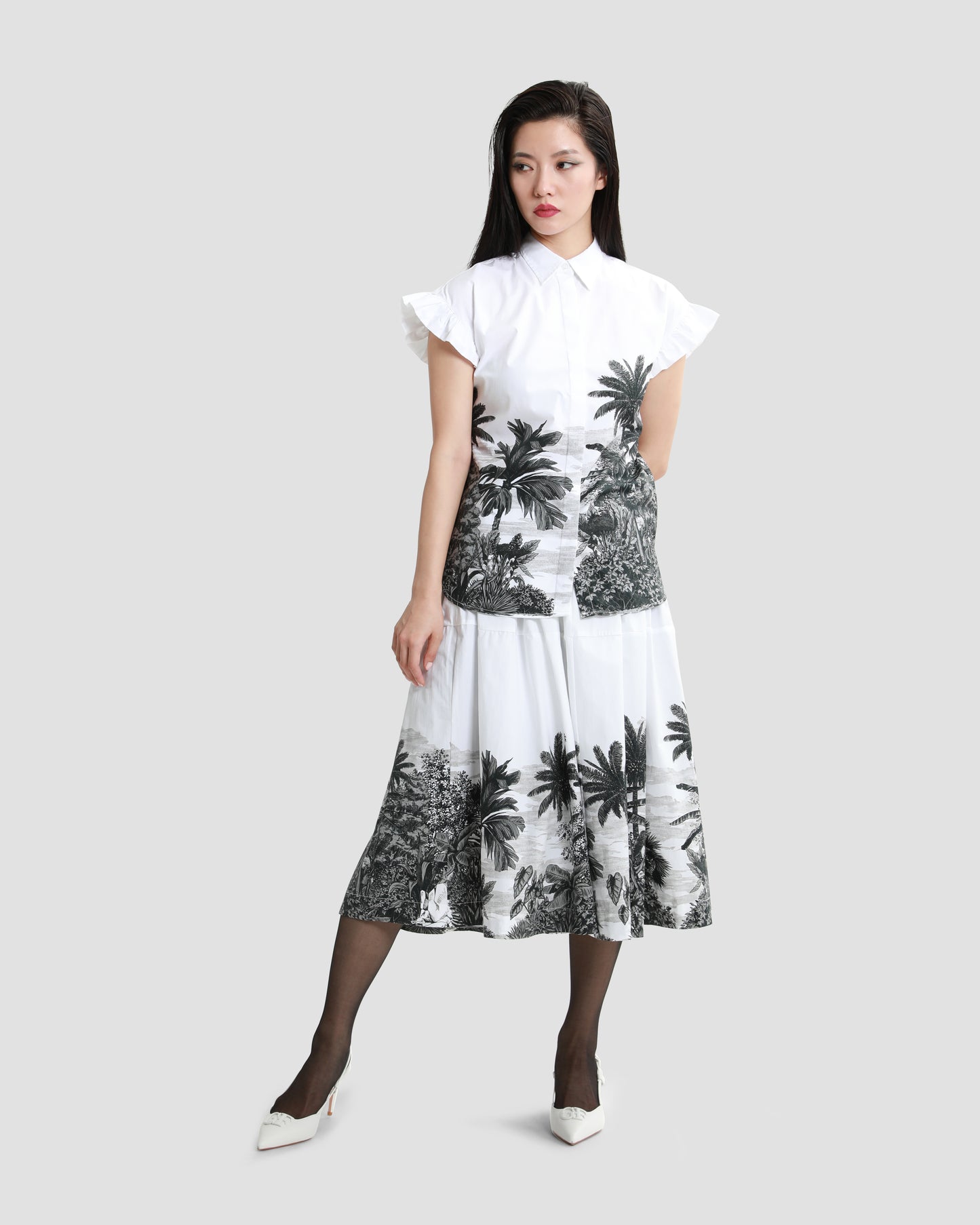 Botanical Placement Printed Shirt