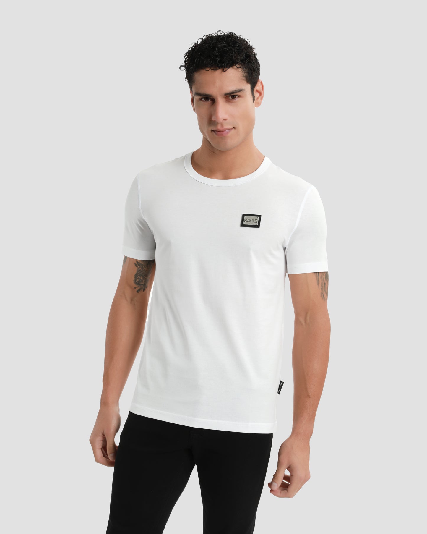 Metal Logo Patch Chest T-Shirt