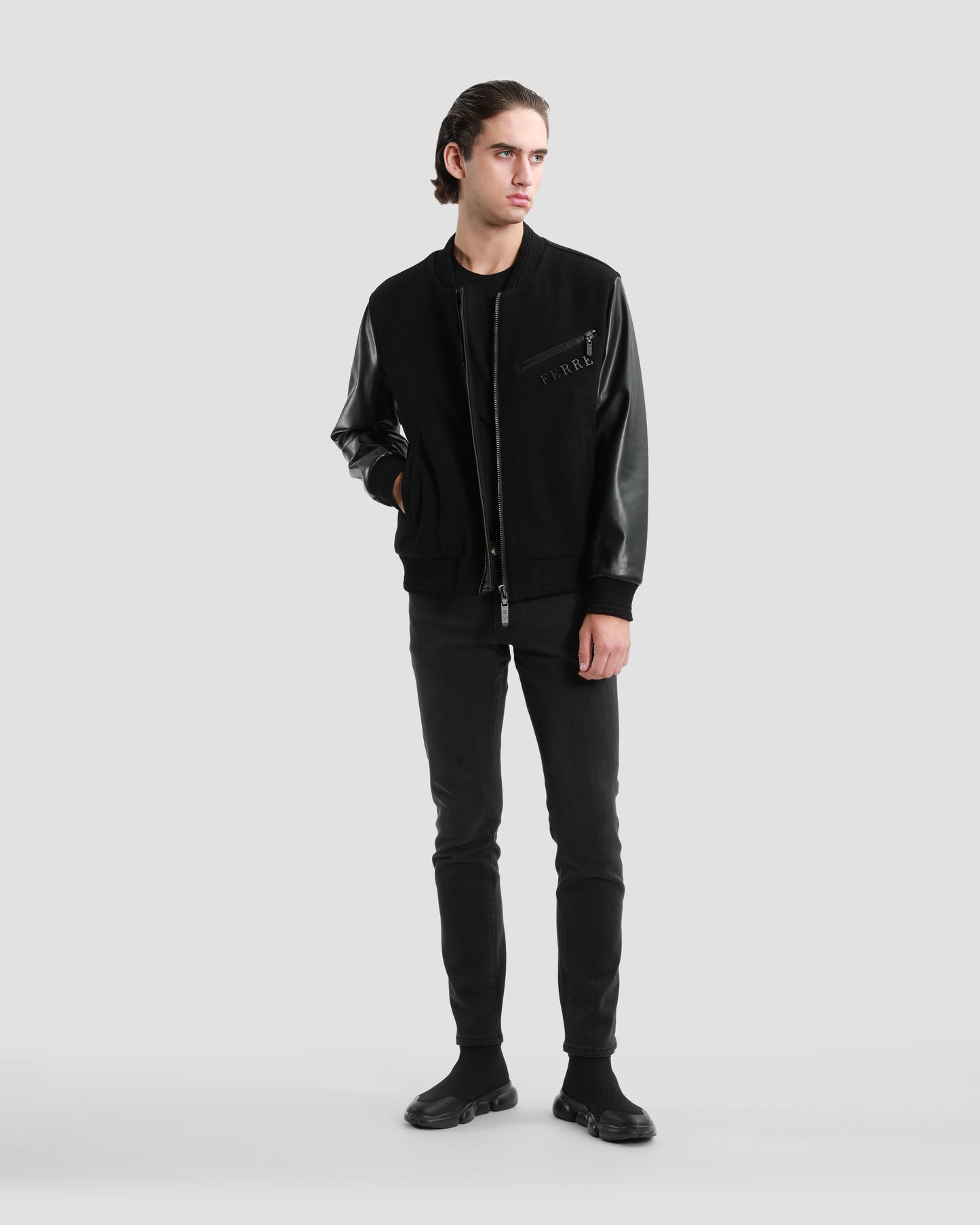 Leather Sleeved Jacket