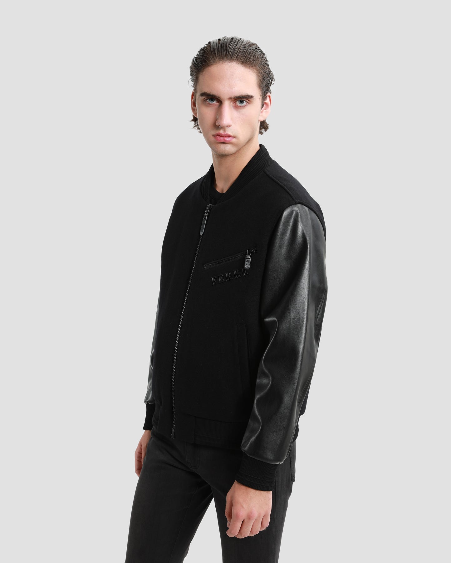 Leather Sleeved Jacket