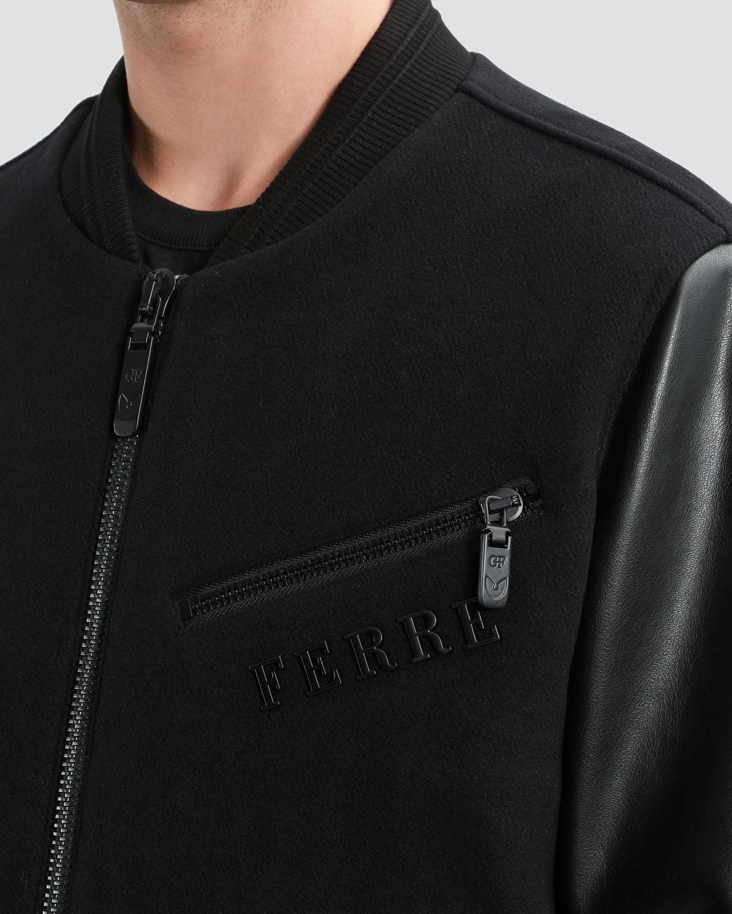 Leather Sleeved Jacket