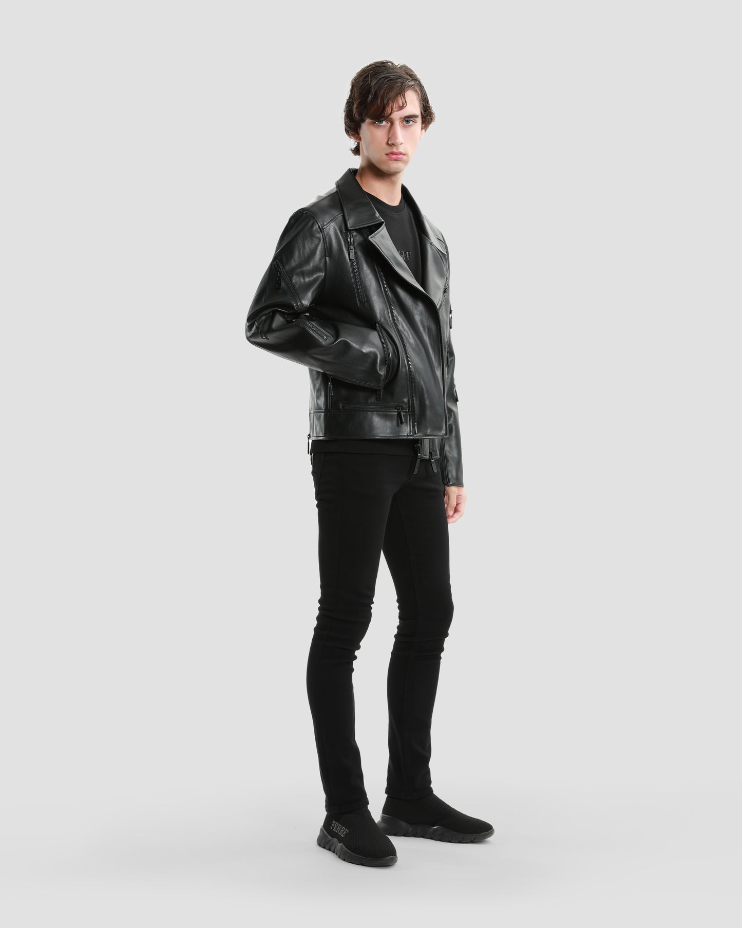 Multiple Zipped Biker Jacket