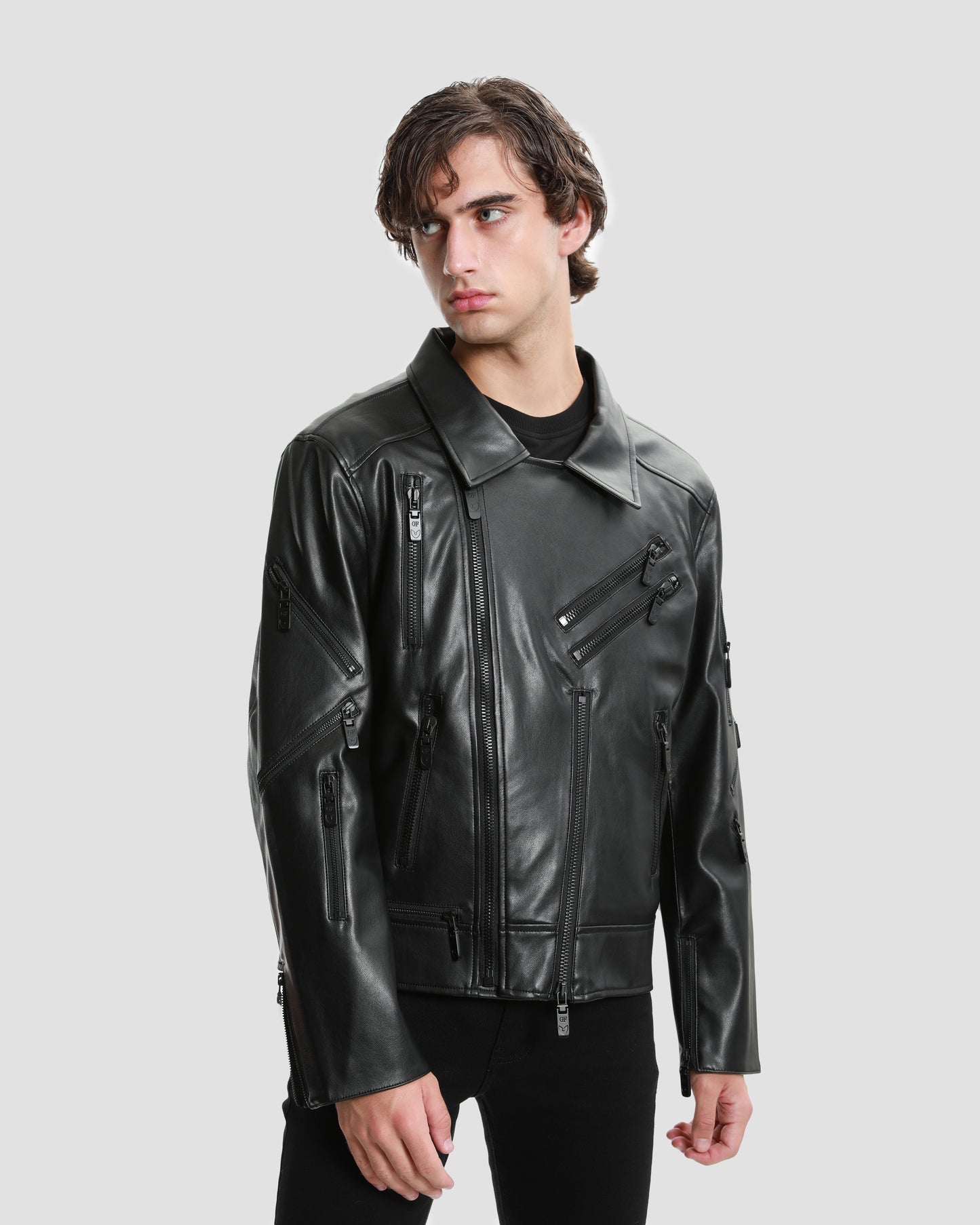 Multiple Zipped Biker Jacket