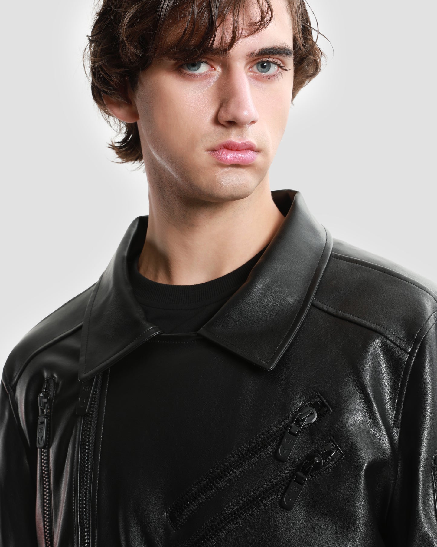 Multiple Zipped Biker Jacket