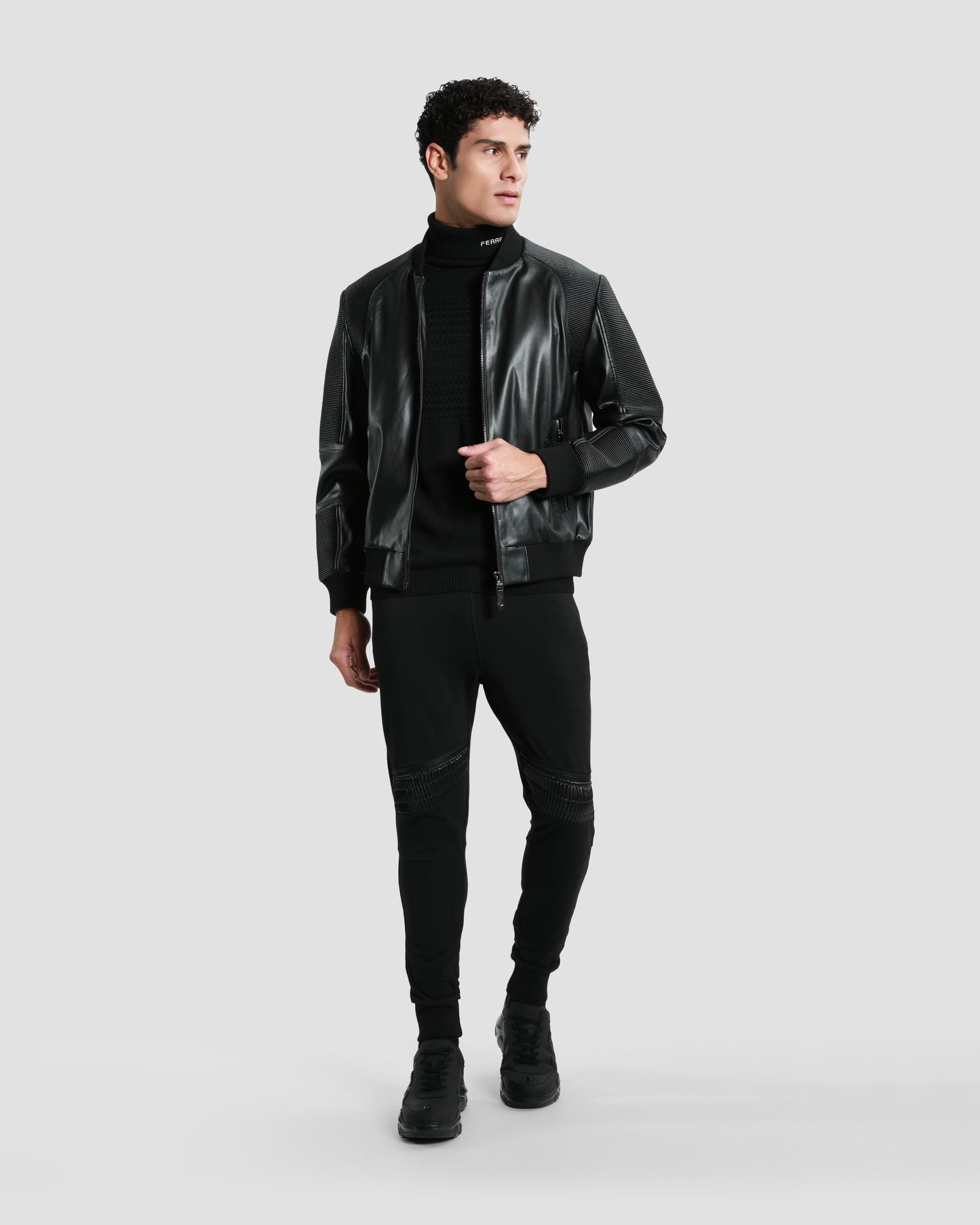 Ribbed Leather Jacket