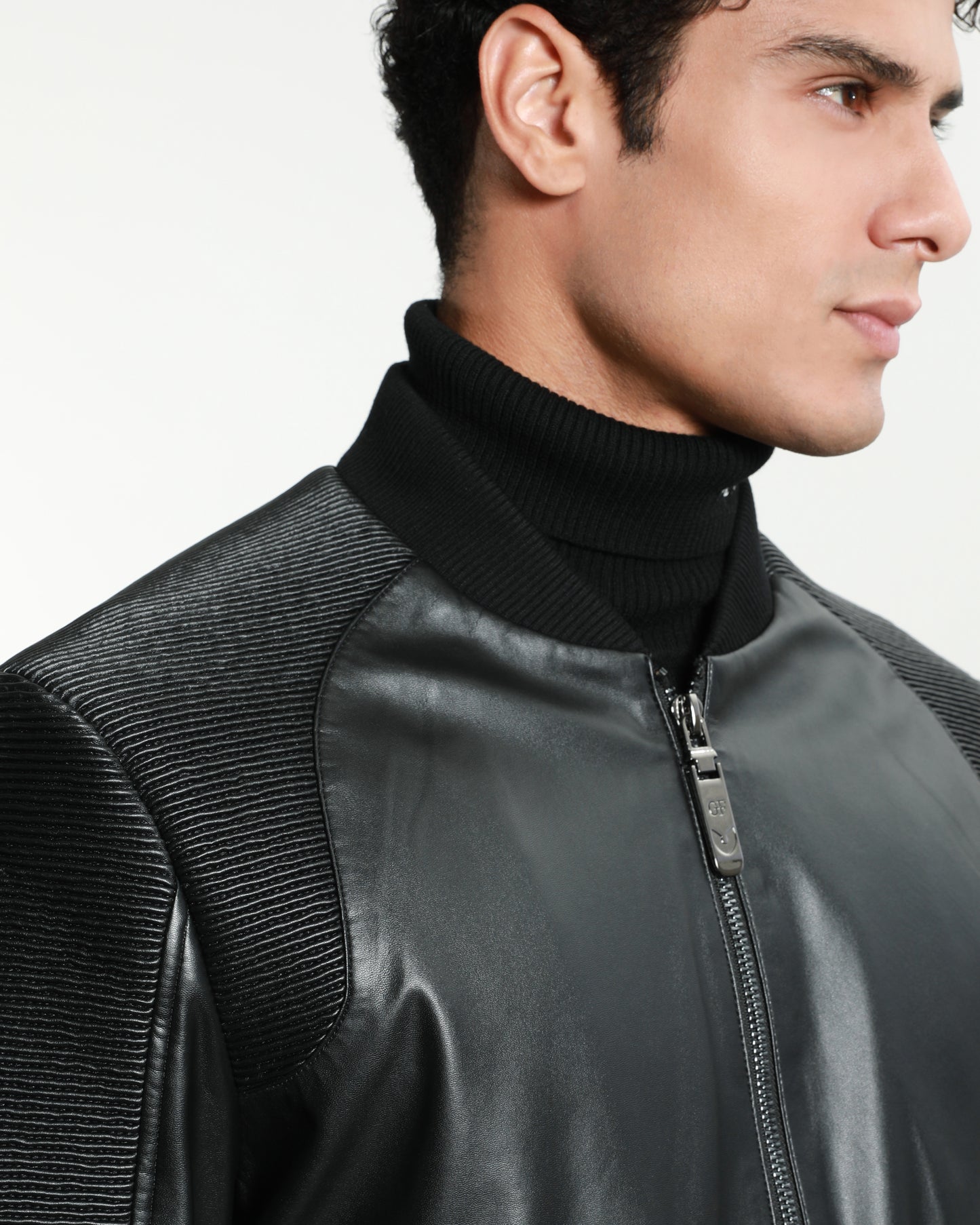 Ribbed Leather Jacket