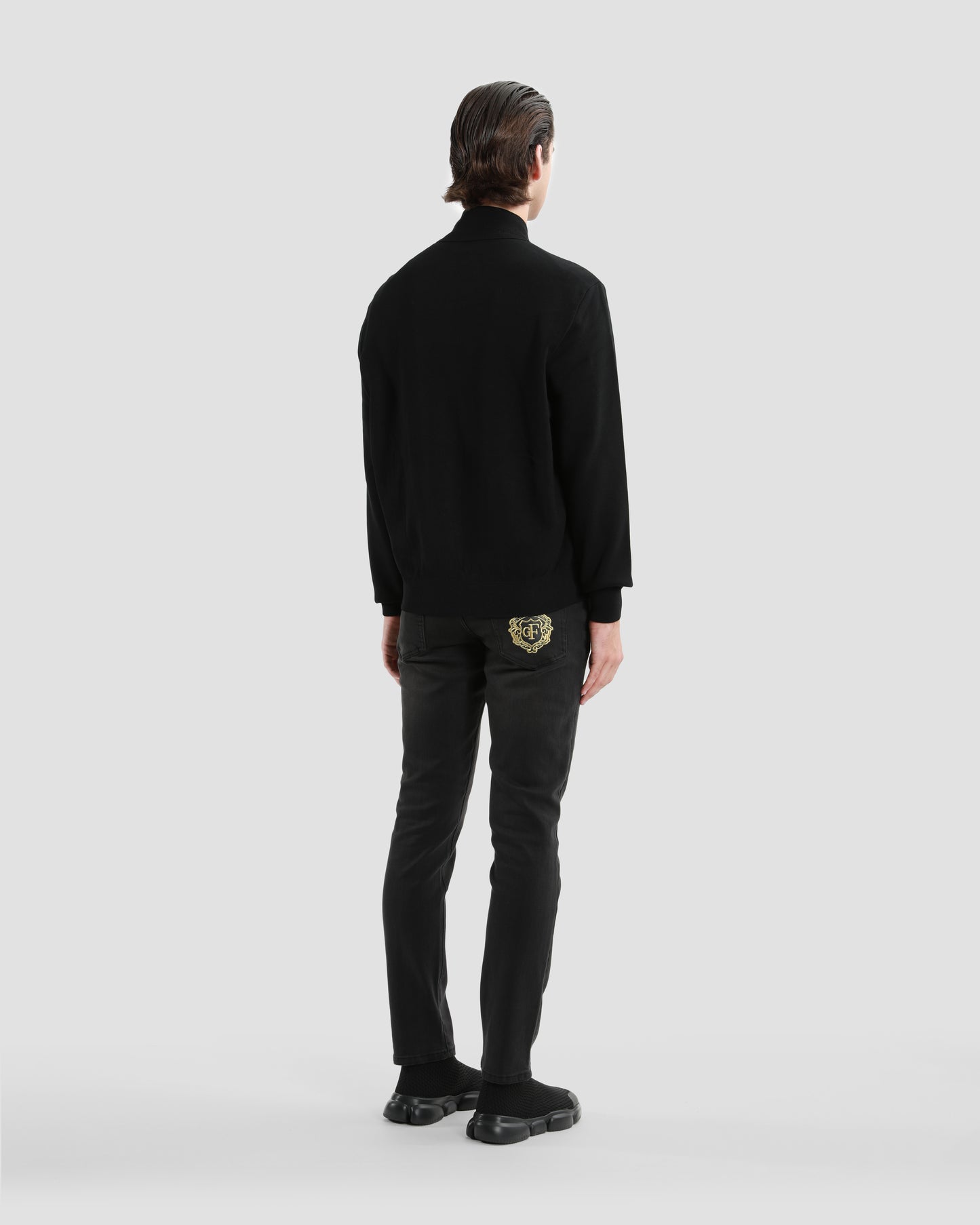 Quilted and Knitted Brand Detailed Sleeve