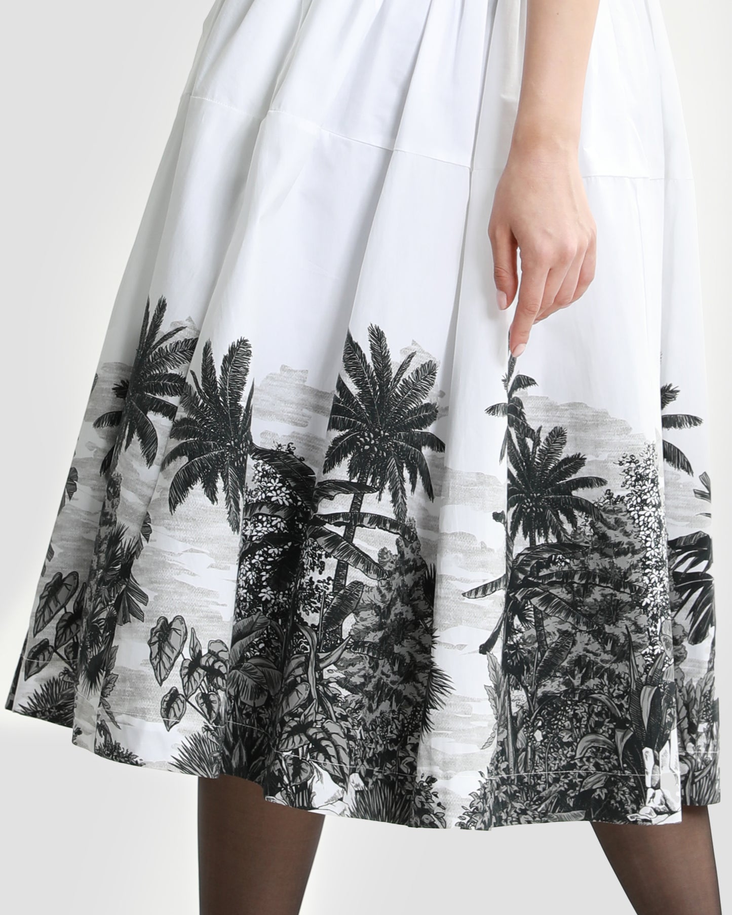 Botanical Placement Printed Skirt