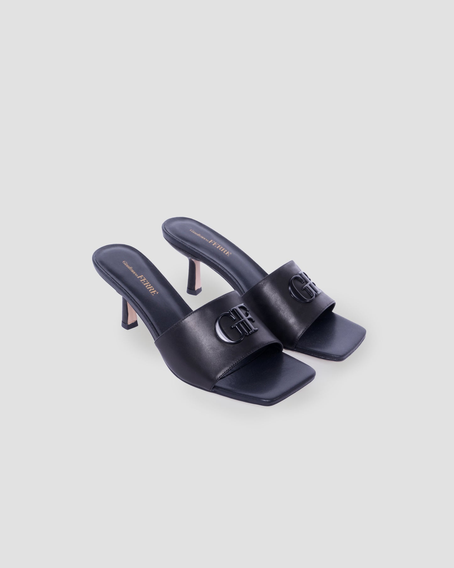 Metal Logo Heeled Sandals