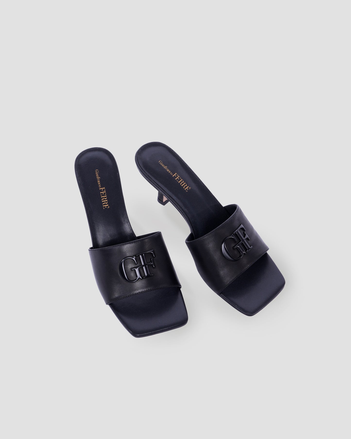 Metal Logo Heeled Sandals