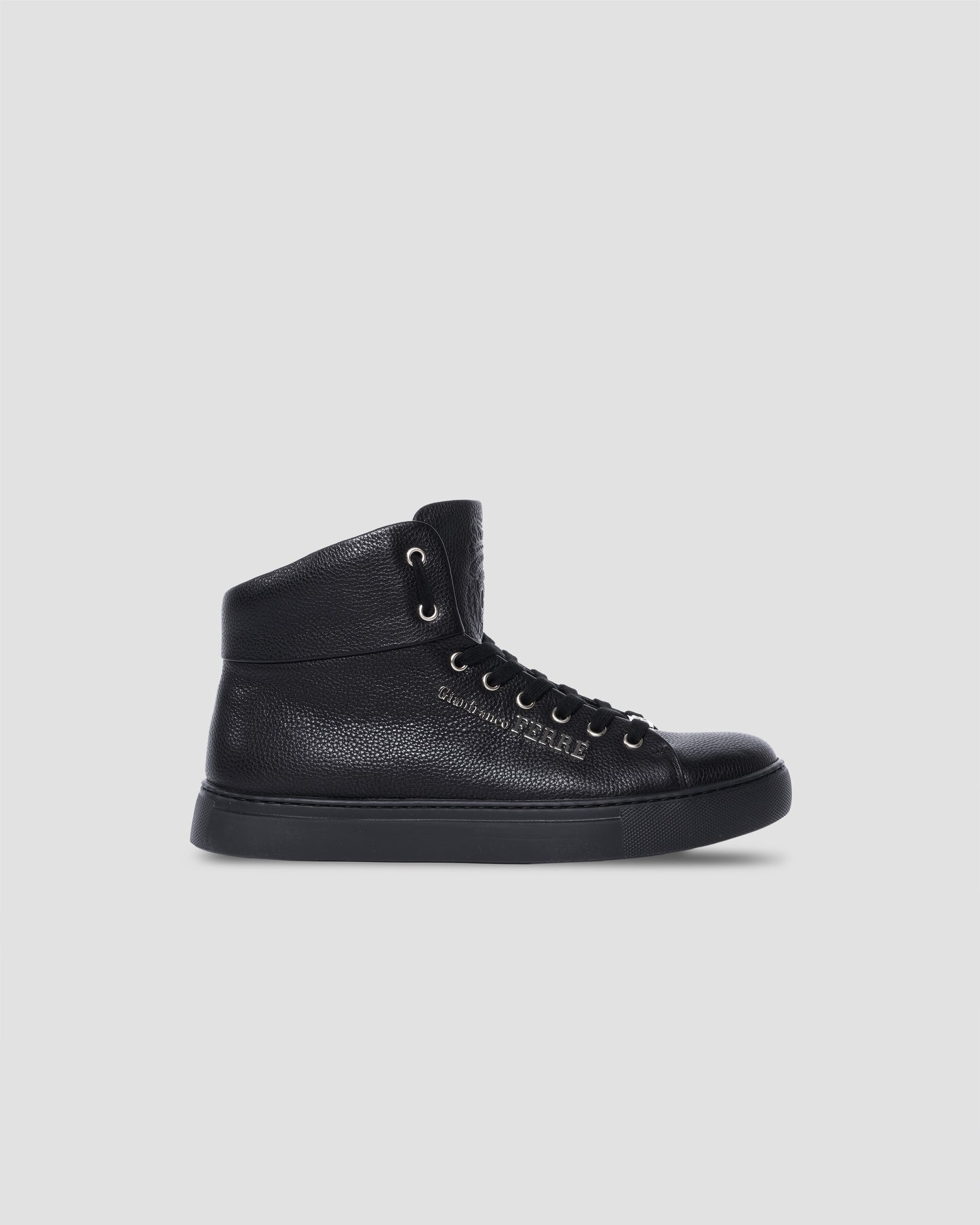 Logo Embellished High-top Leather Sneakers