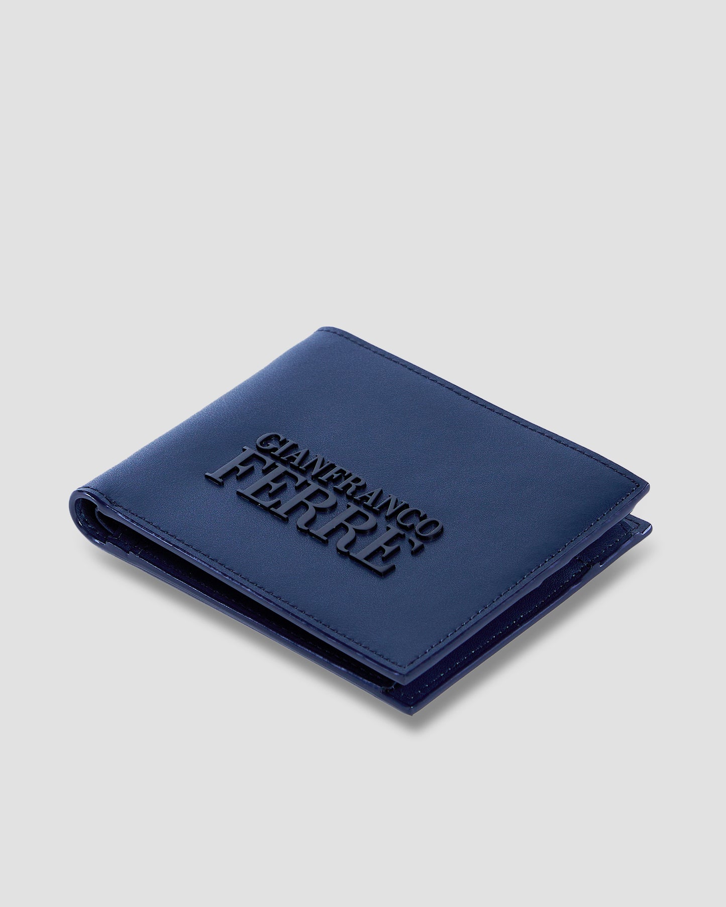 Brand Lettering Embellished Bifold Wallet - Three Slots