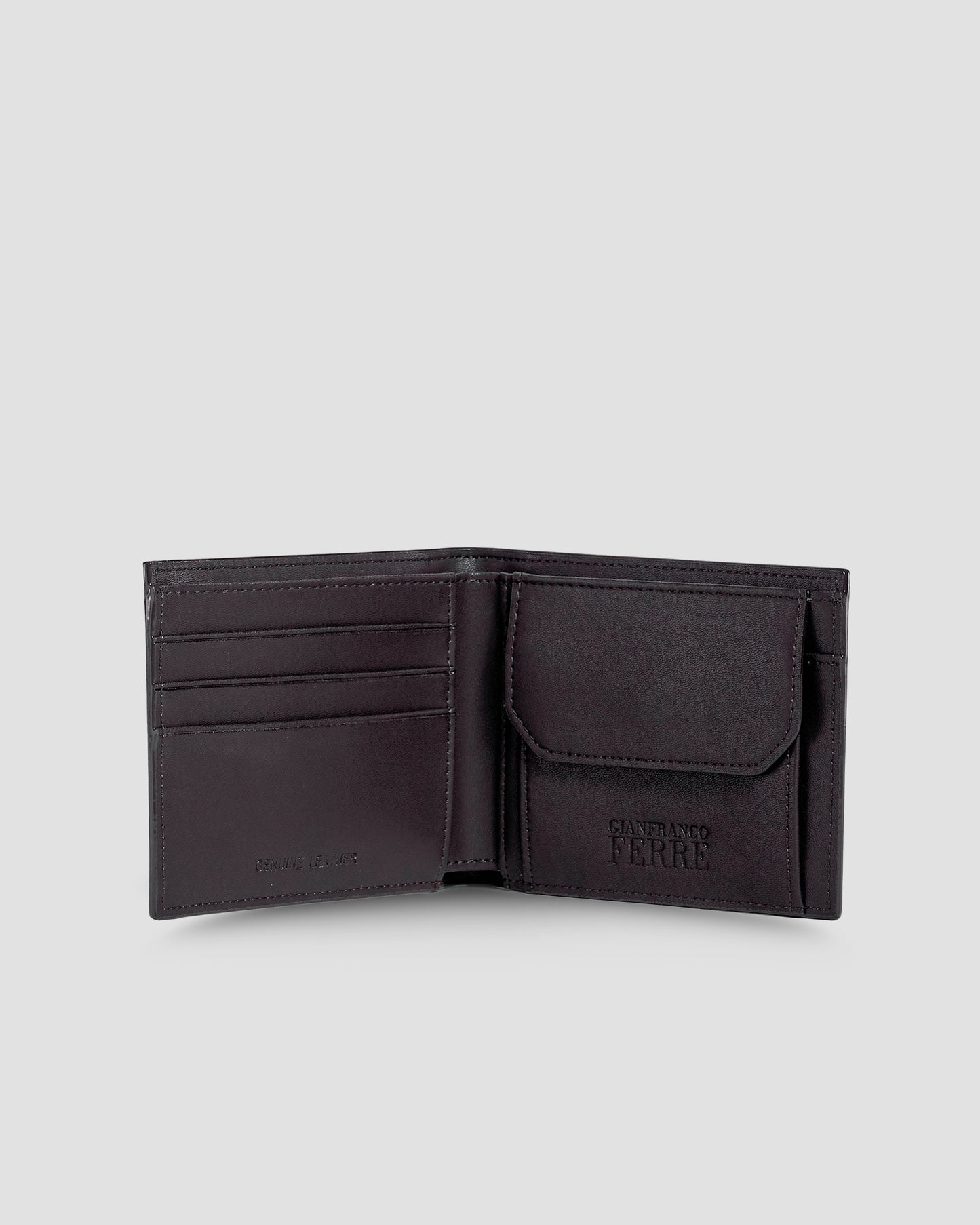 Brand Lettering Embellished Bifold Wallet - Three Slots