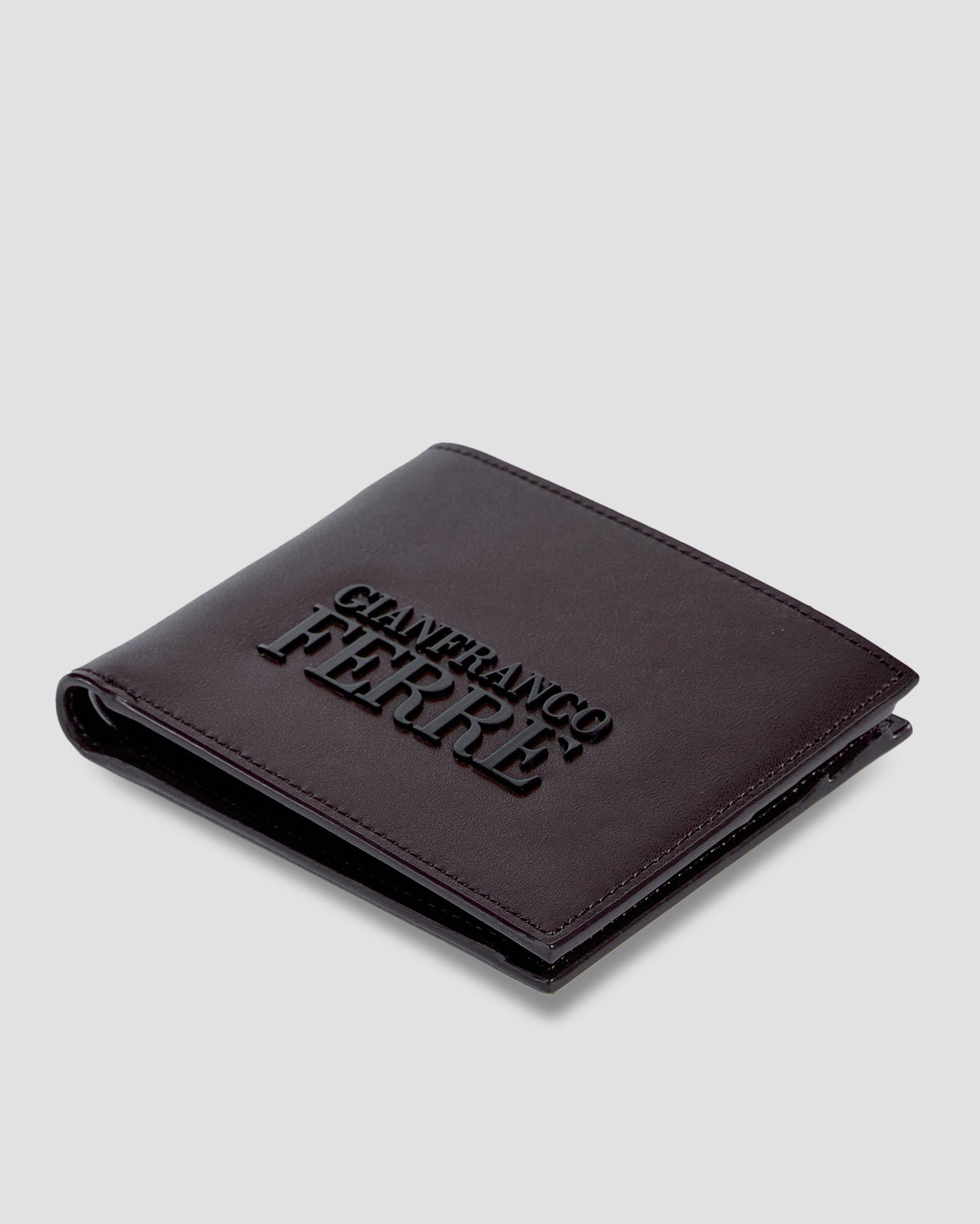 Brand Lettering Embellished Bifold Wallet - Three Slots