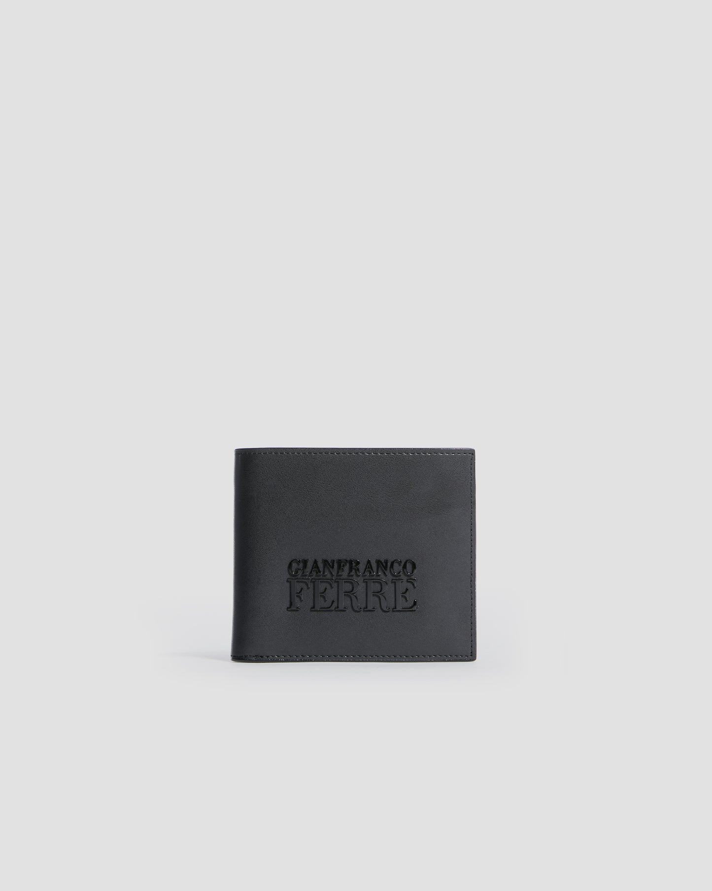 Metal Brand Embossed Bifold Wallet - Four Slots