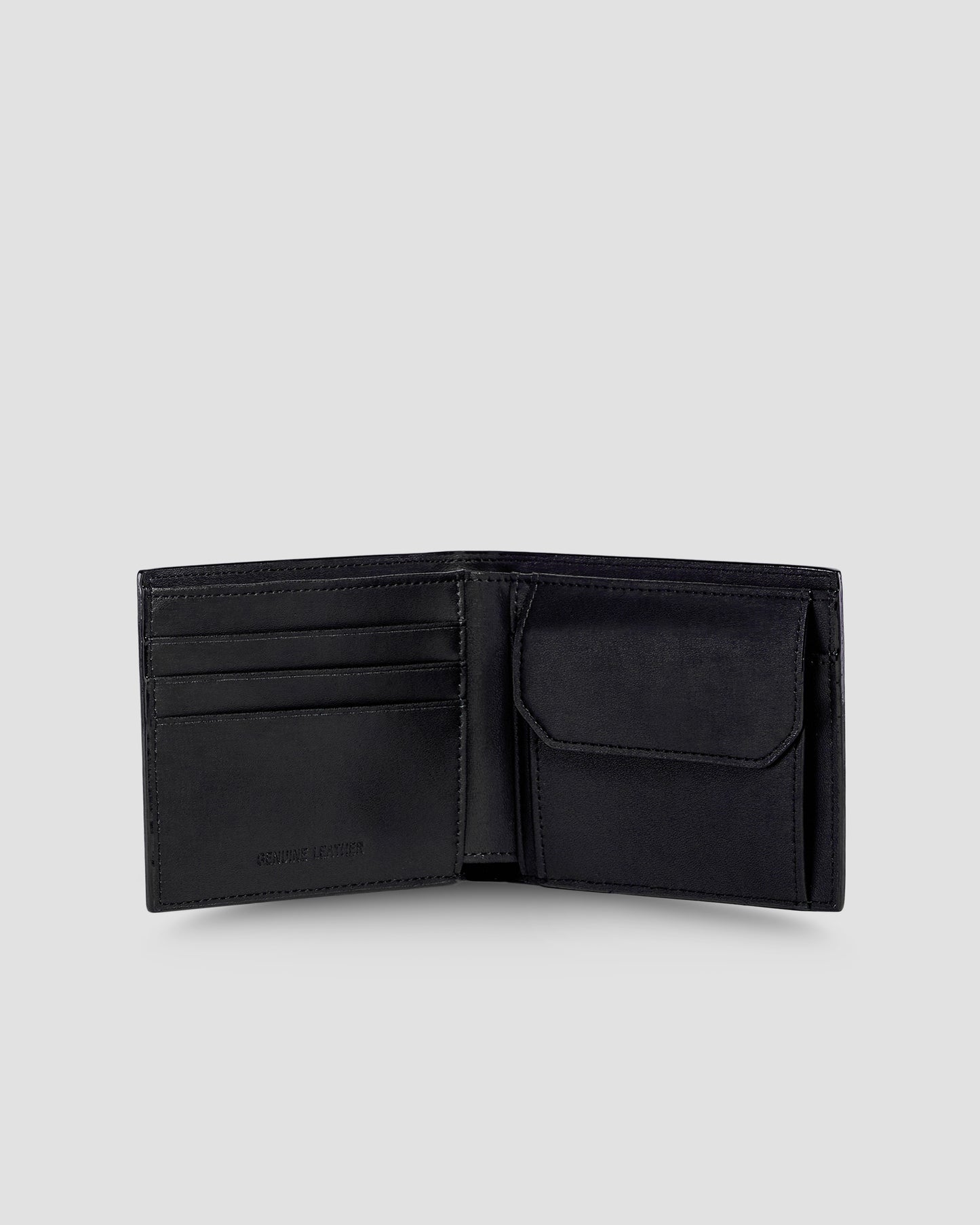 Metal Brand Embellished Bifold Wallet - Three Slots