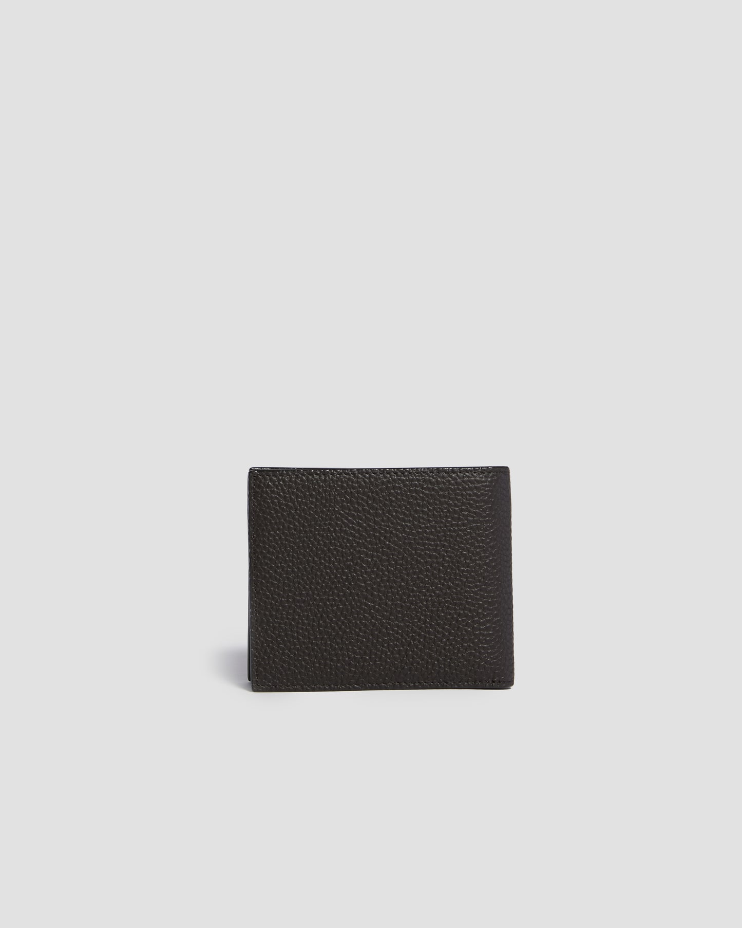Silver-Tone Brand Embellished Bifold Wallet - Six Slots
