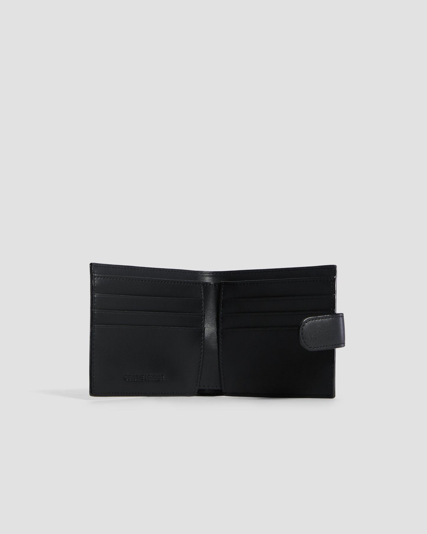 Flapped Brand Embellished Bifold Wallet - Six Slots