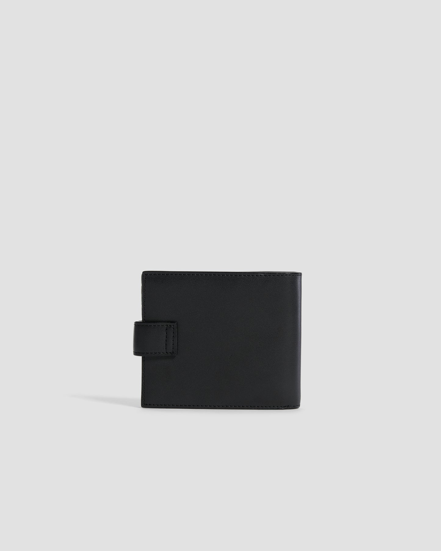 Flapped Brand Embellished Bifold Wallet - Six Slots
