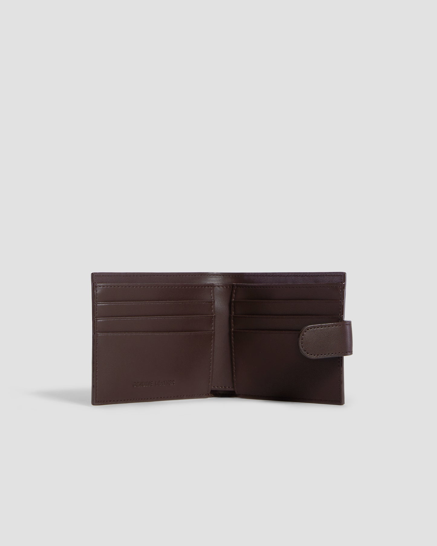 Flapped Brand Embellished Bifold Wallet - Six Slots