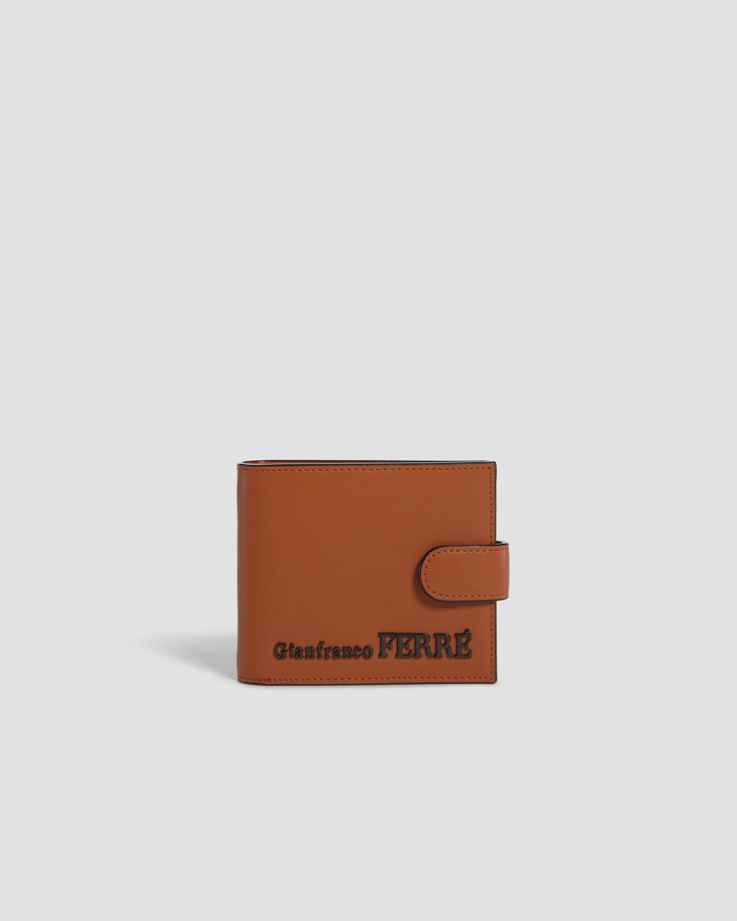 Flapped Brand Embellished Bifold Wallet - Six Slots