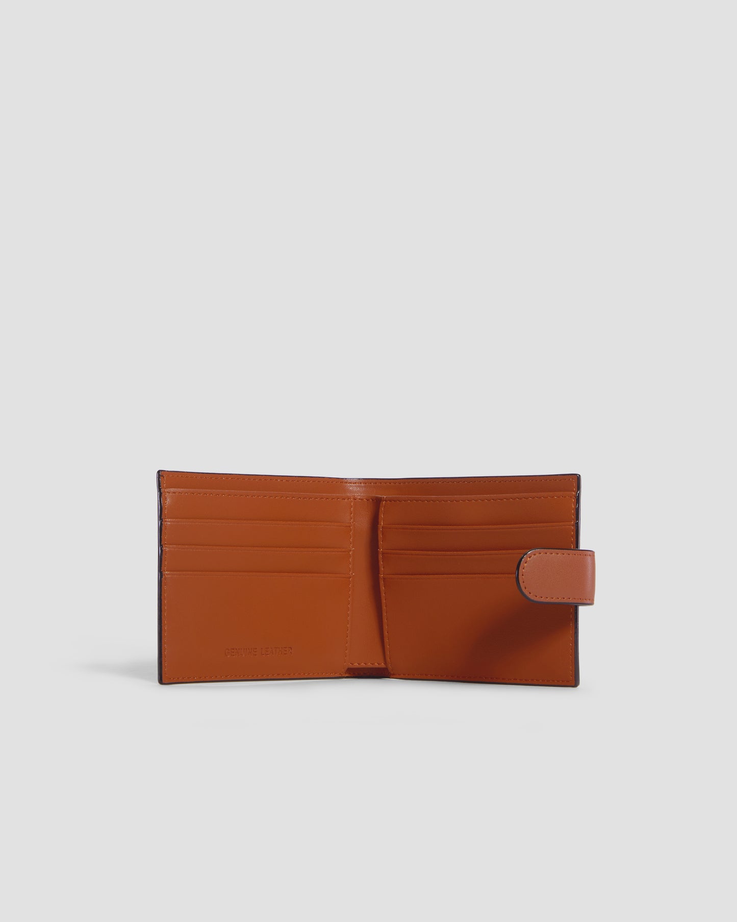 Flapped Brand Embellished Bifold Wallet - Six Slots