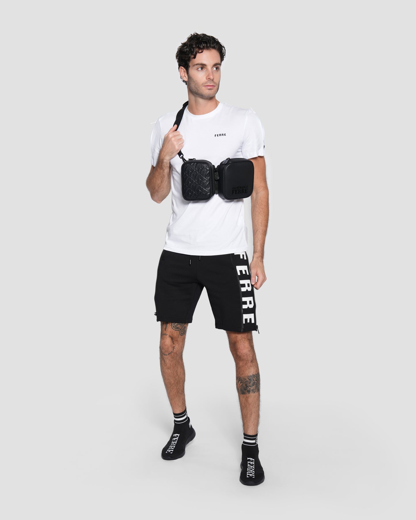 Logo Print Zip Sleeve T-shirt