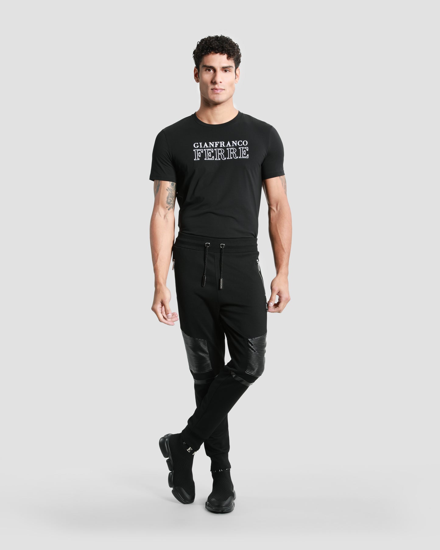 Leather Paneled Track Pants