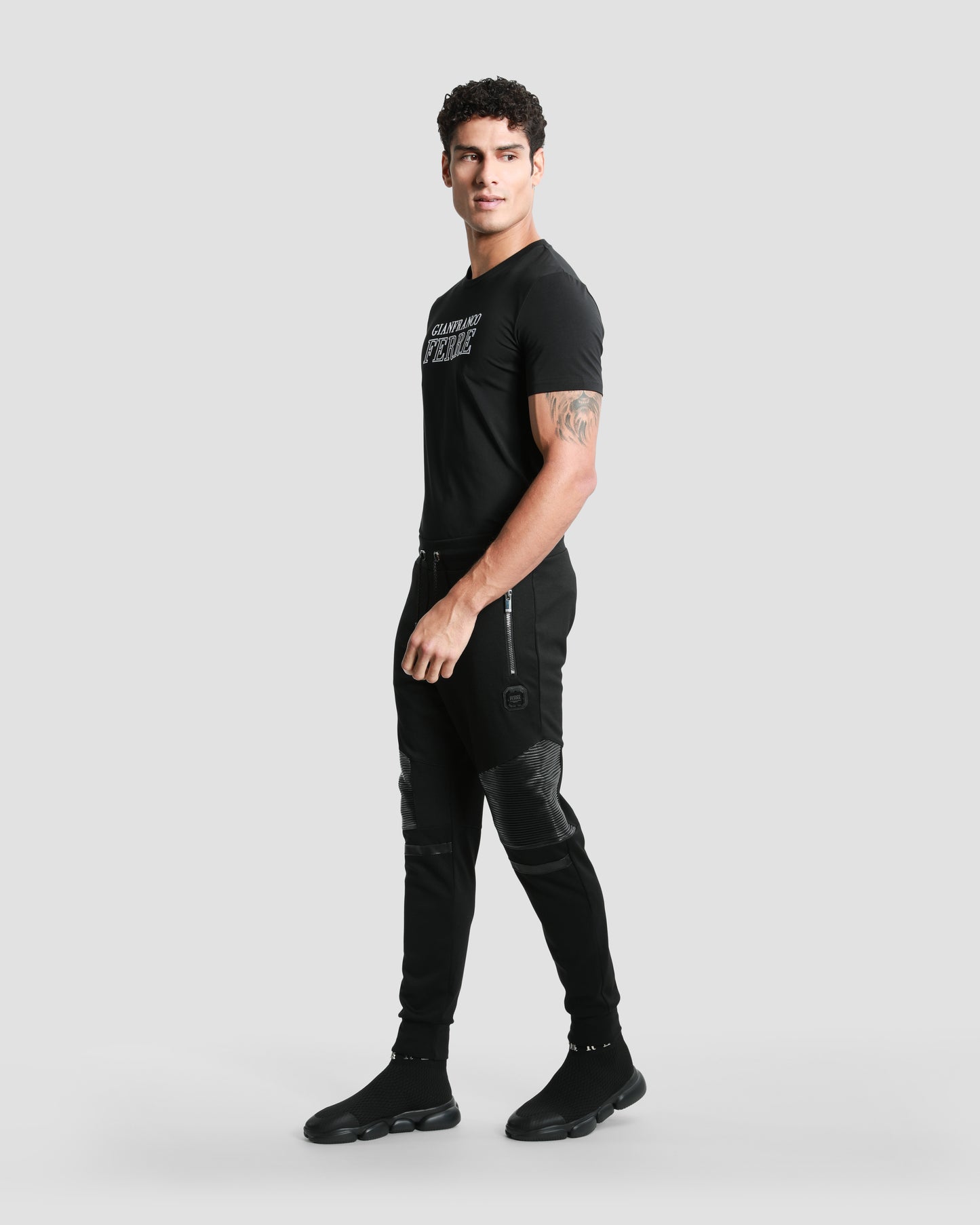 Leather Paneled Track Pants