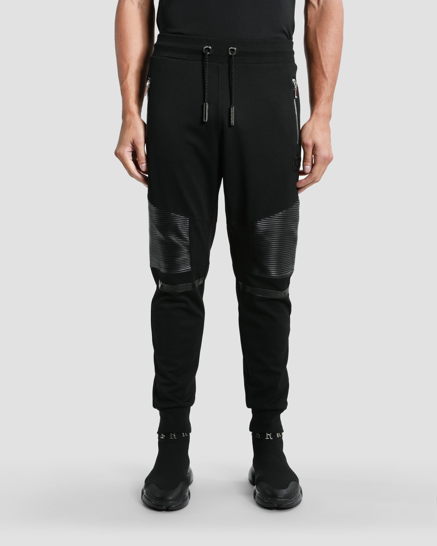 Leather Paneled Track Pants