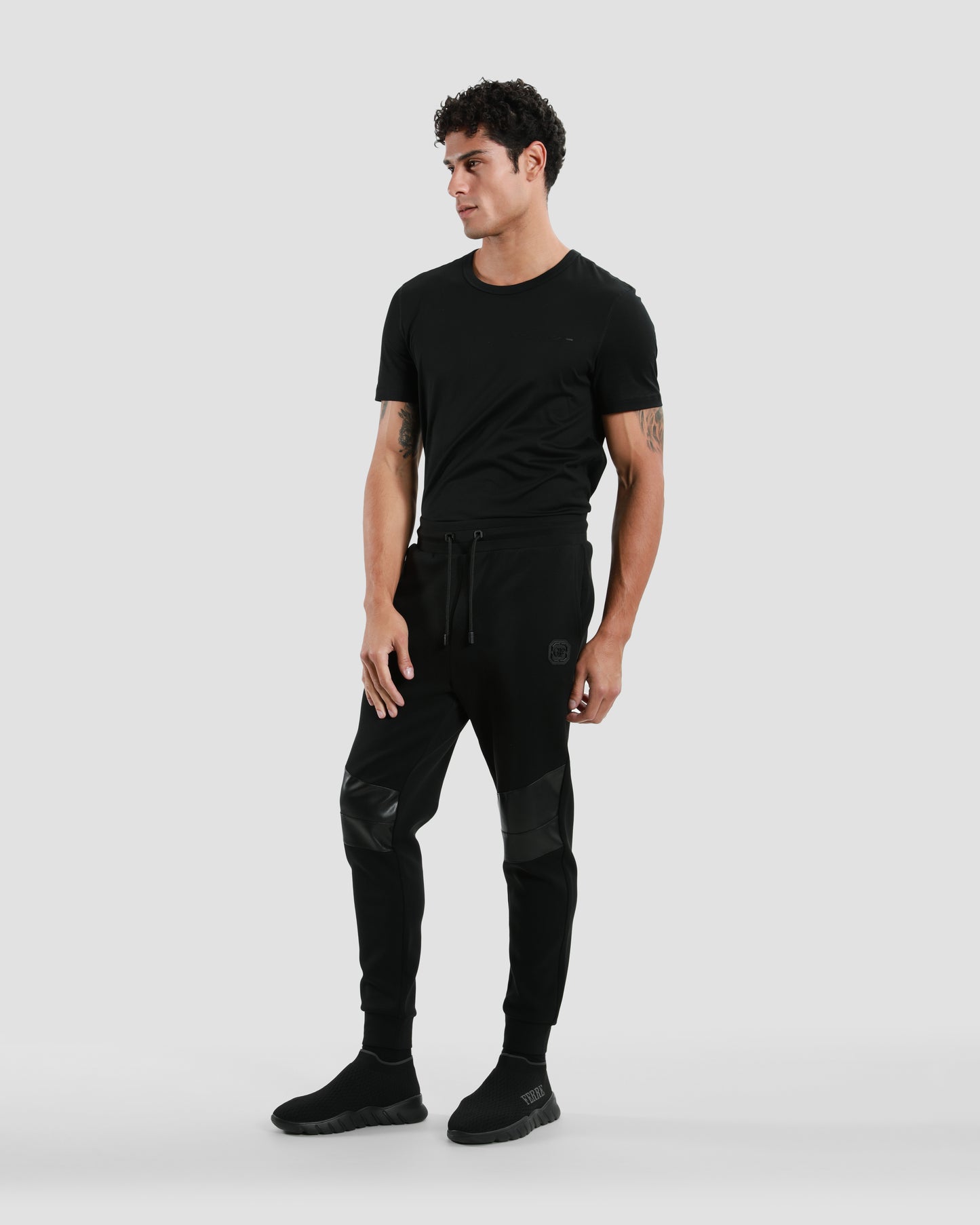 Leather Paneled Track Pants