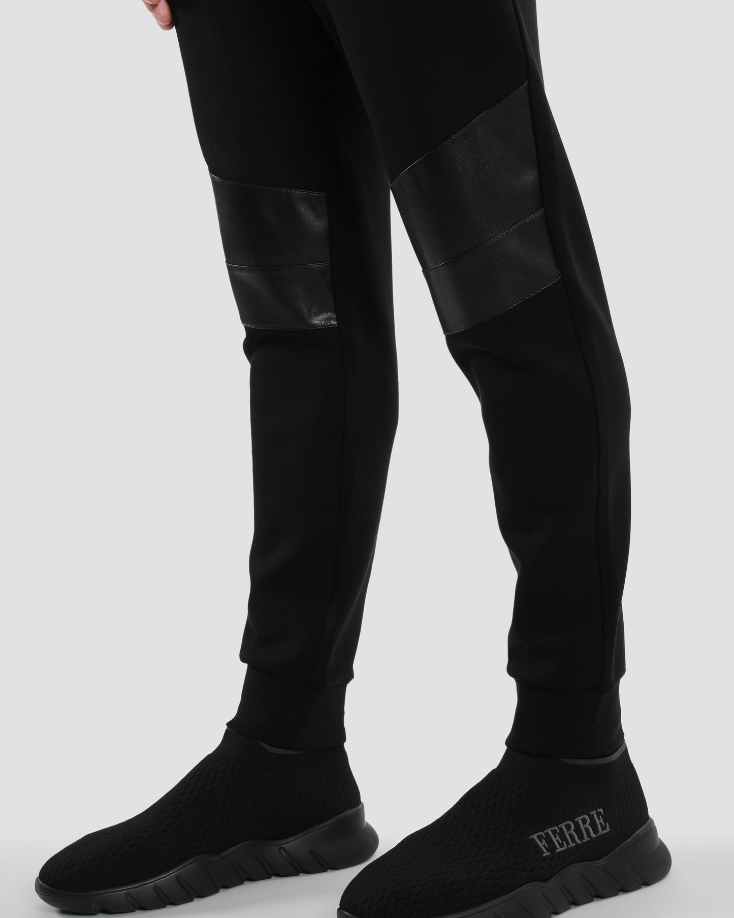 Leather Paneled Track Pants