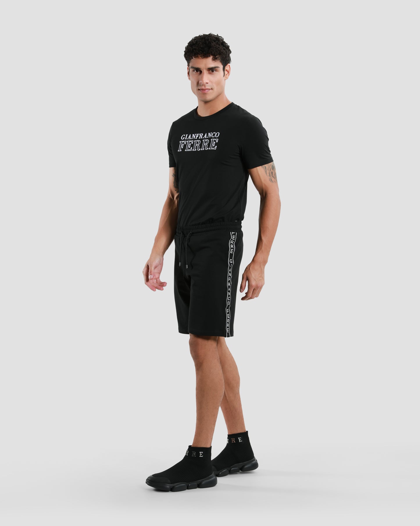 Brand Tapered Side Track Shorts