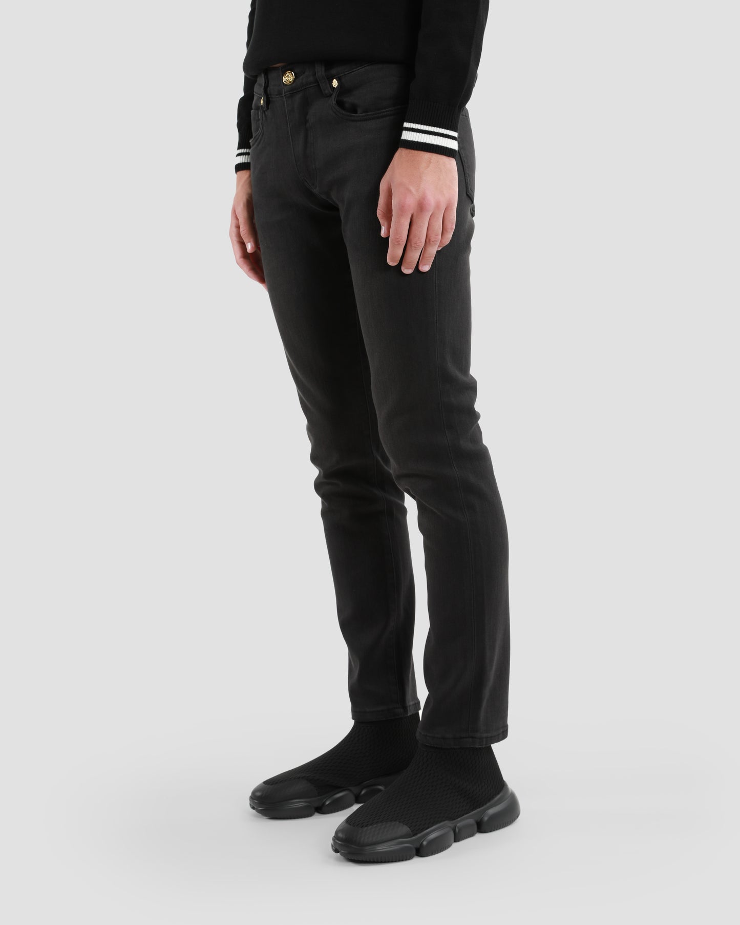 Solid Tone Slim Fit Jeans