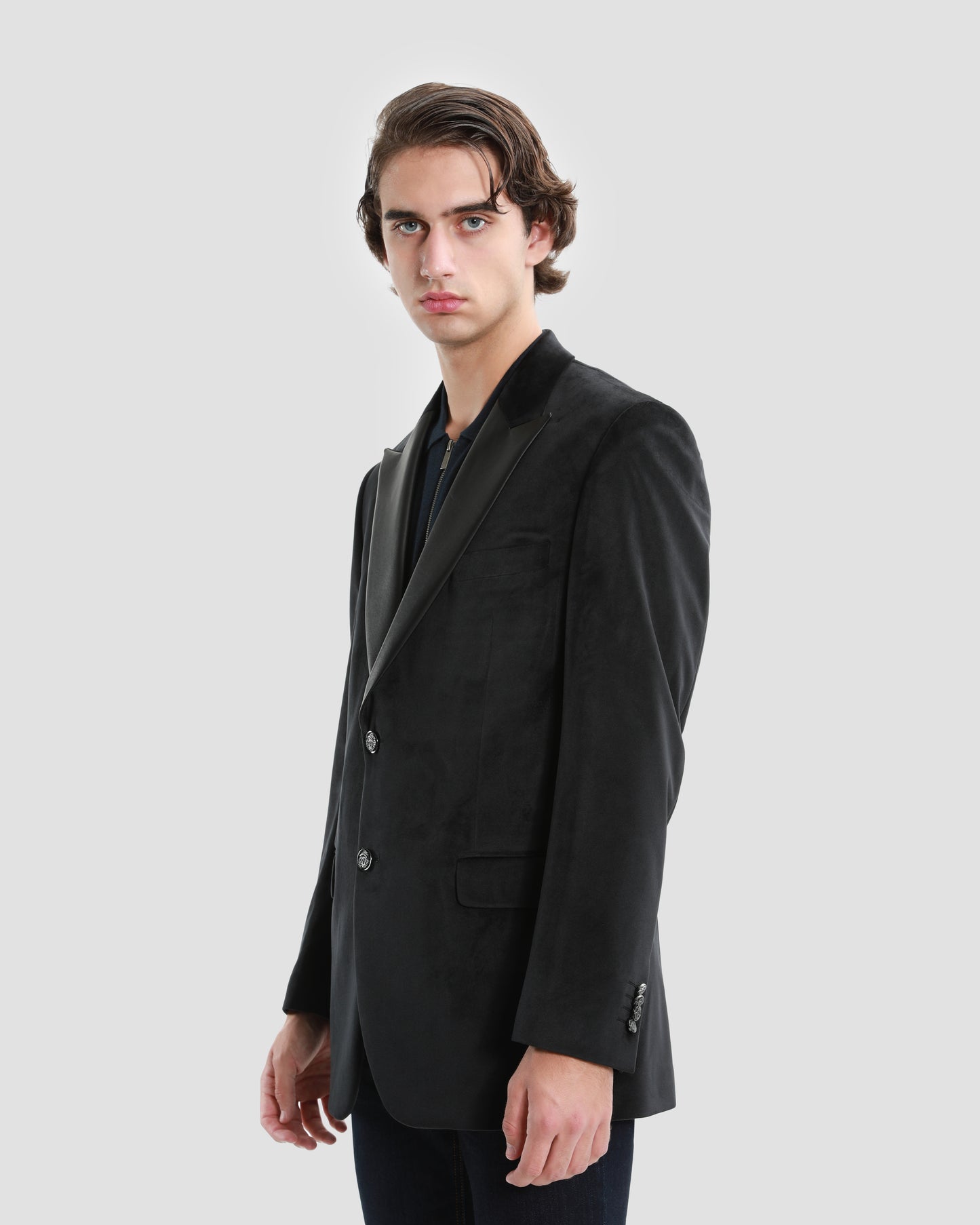 Leather Necklined Blazer