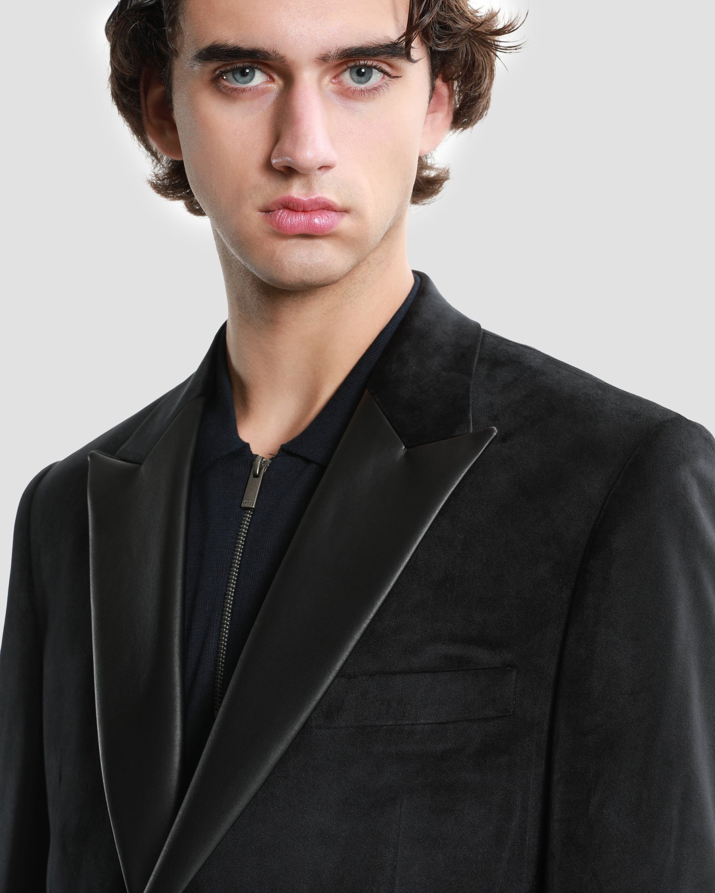 Leather Necklined Blazer