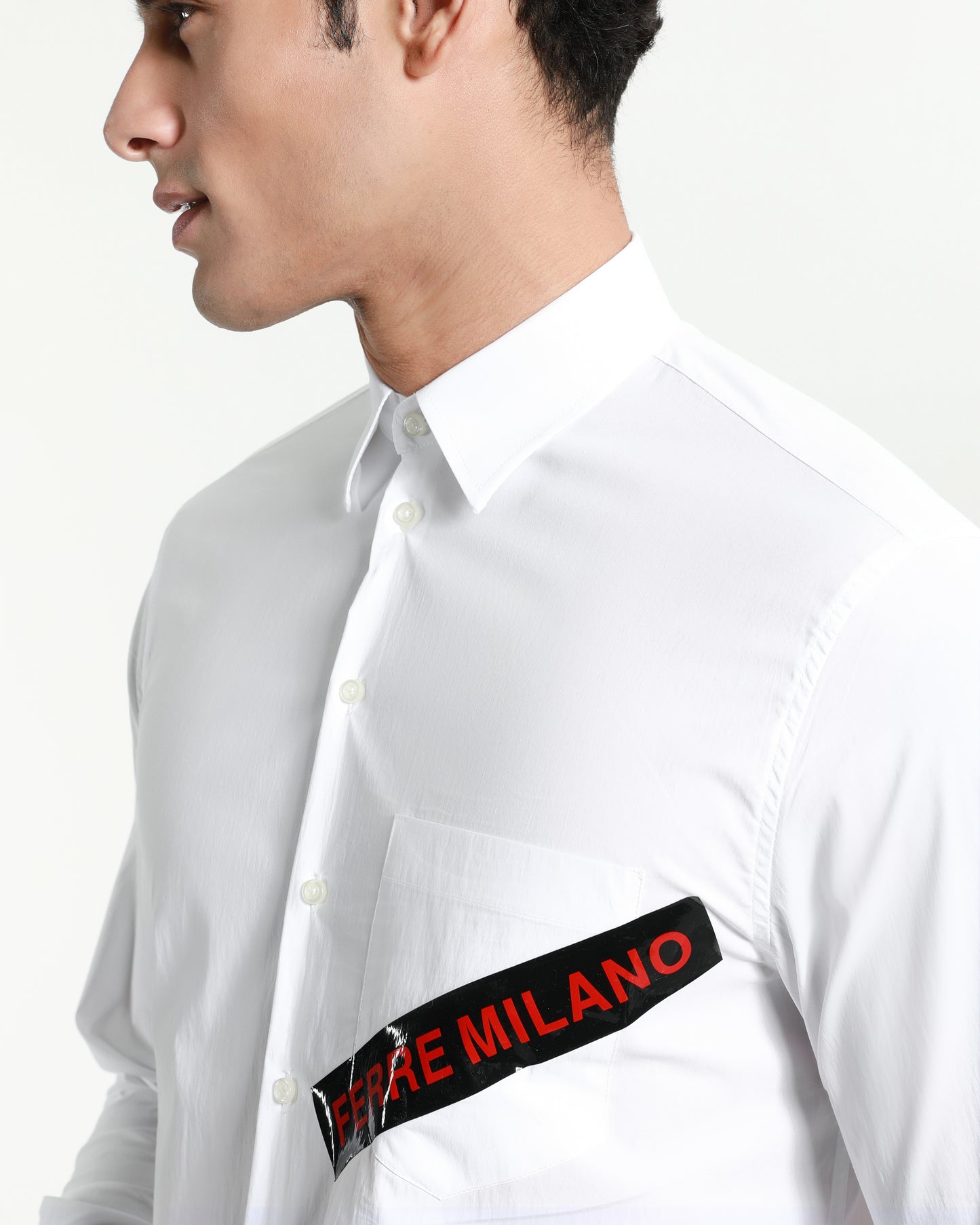 Brand Tapered Chest Pocket Shirt