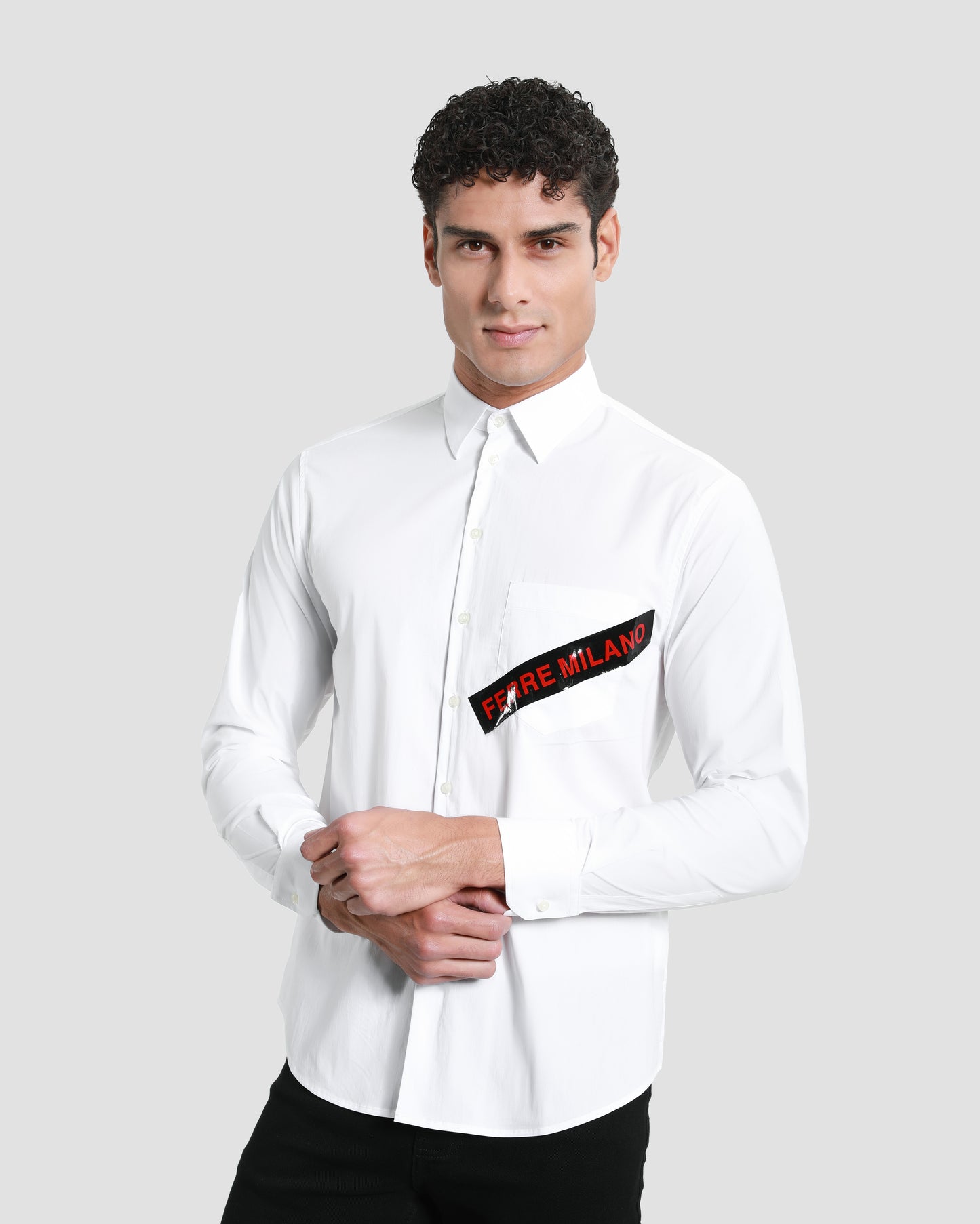 Brand Tapered Chest Pocket Shirt