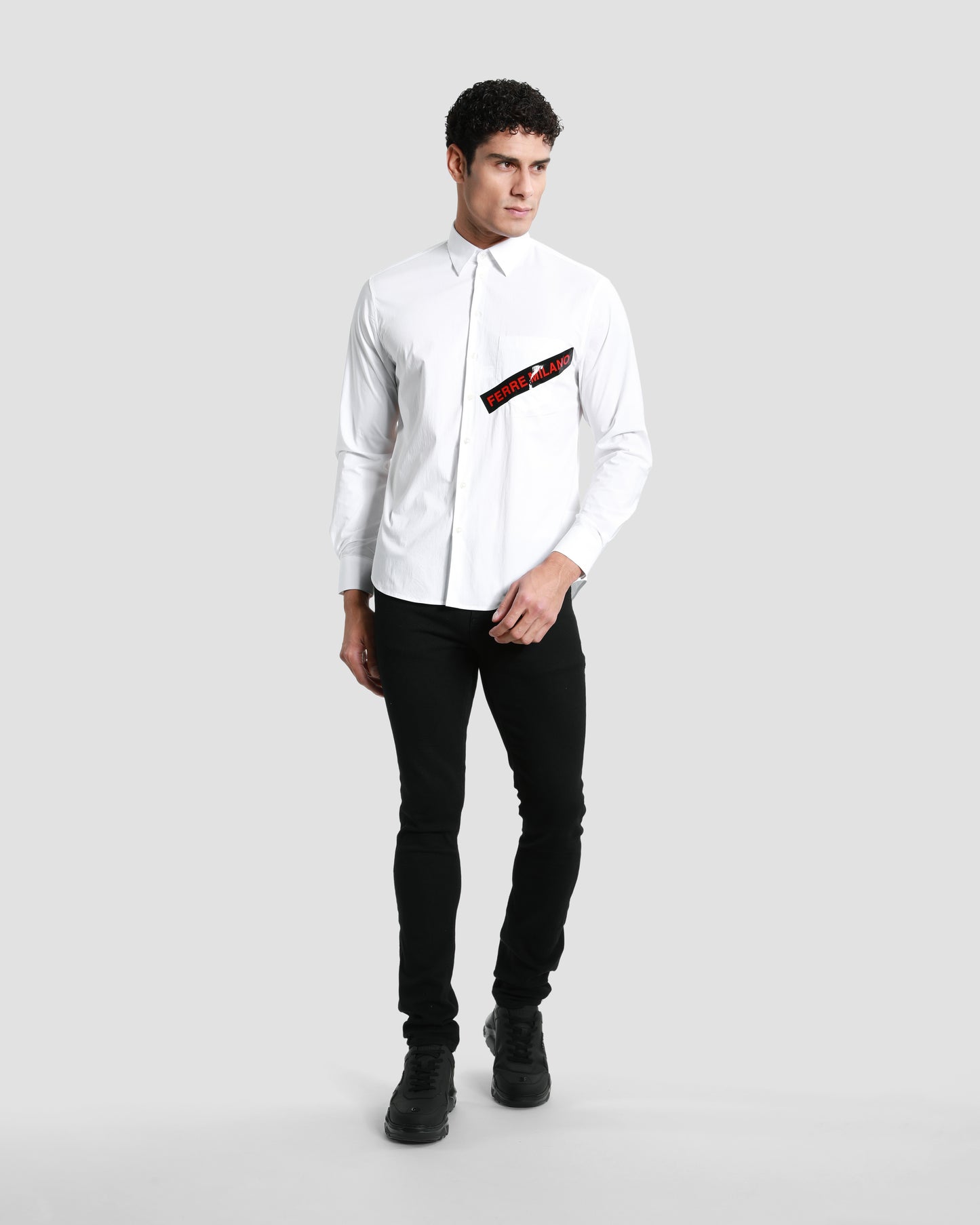 Brand Tapered Chest Pocket Shirt