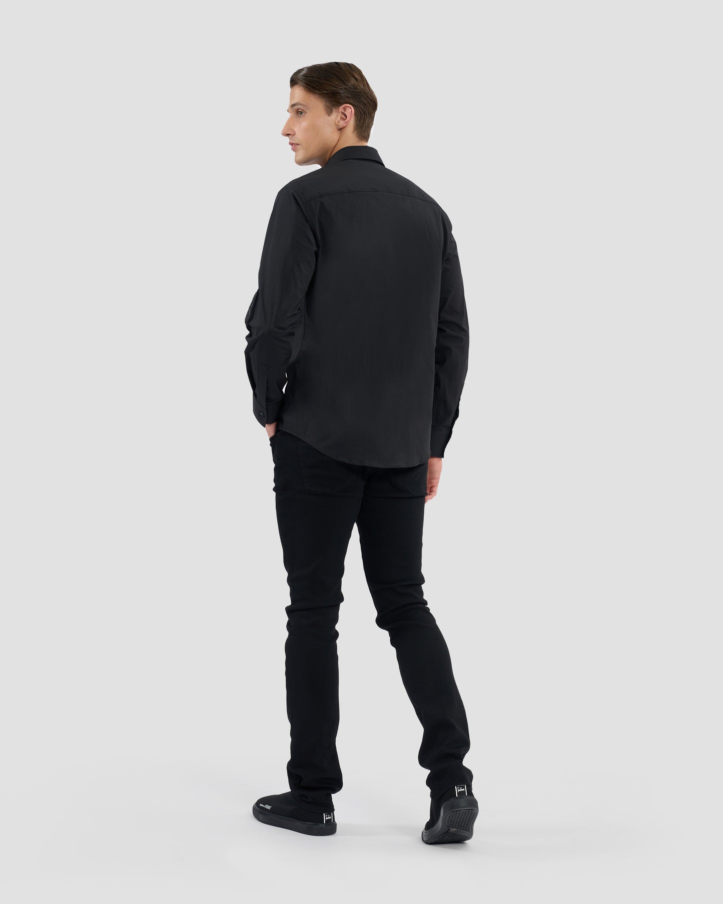 Patent Finish Brand Print Shirt