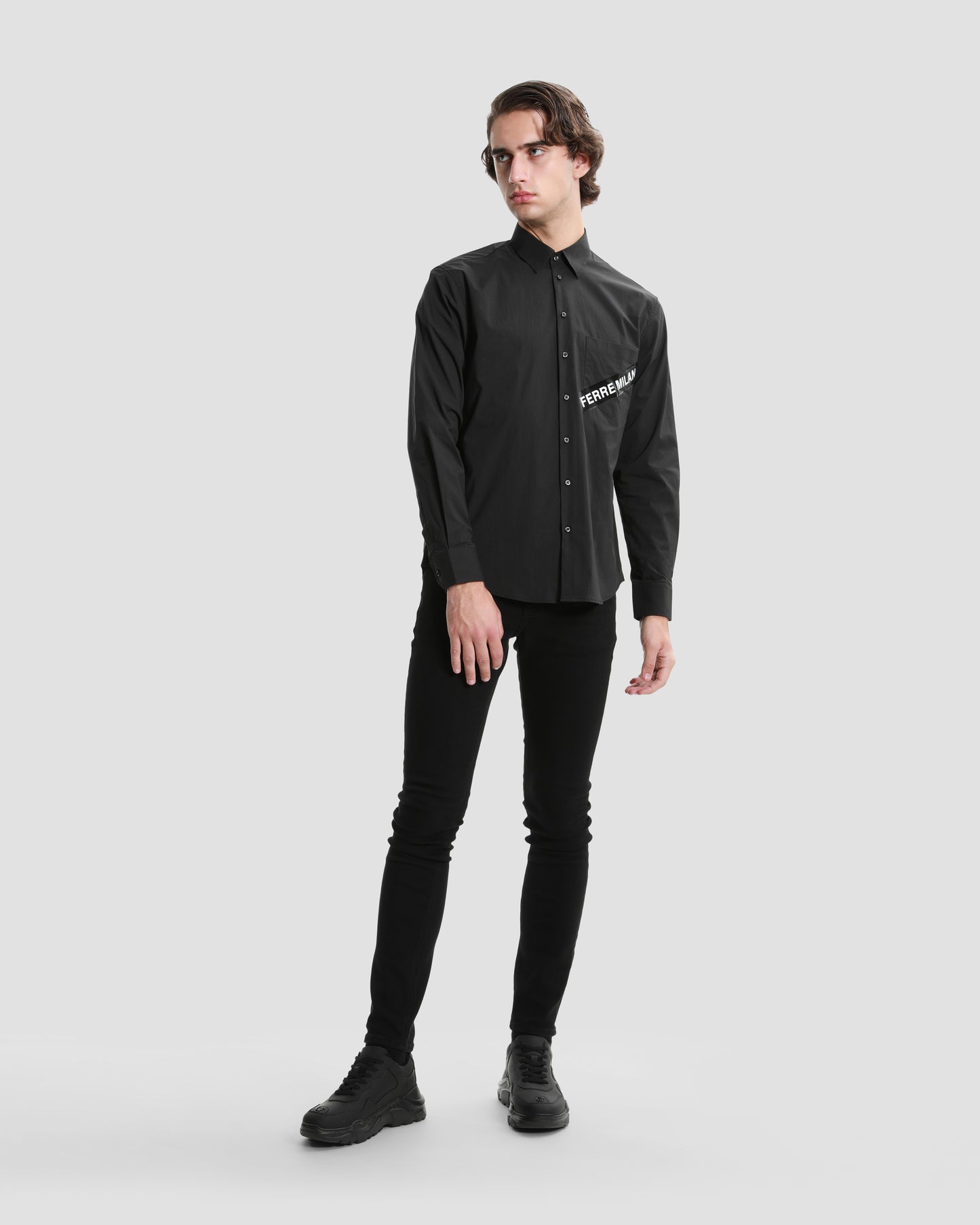 Brand Tapered Chest Pocket Shirt