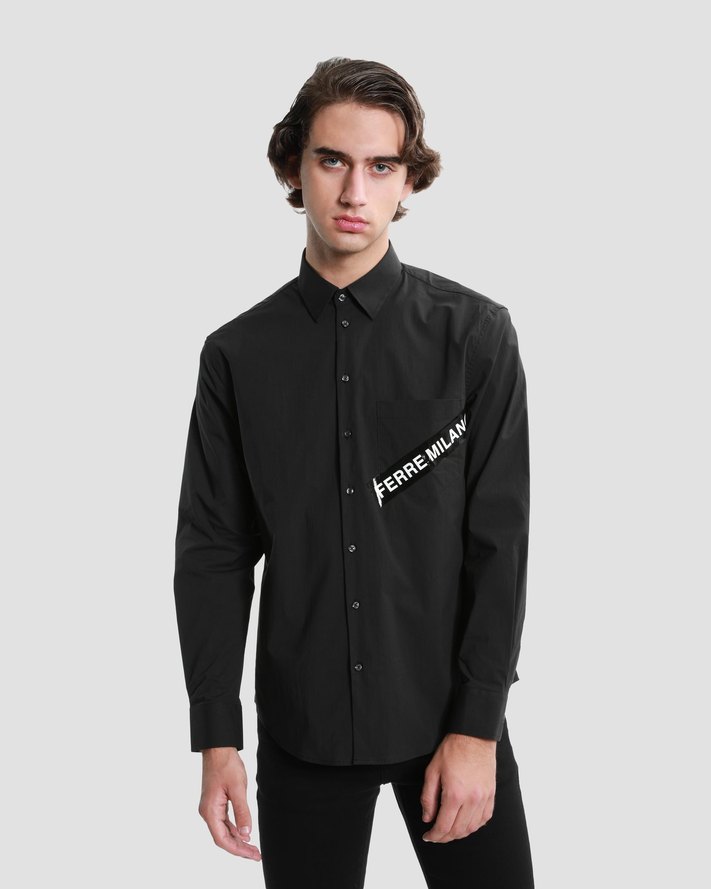 Brand Tapered Chest Pocket Shirt