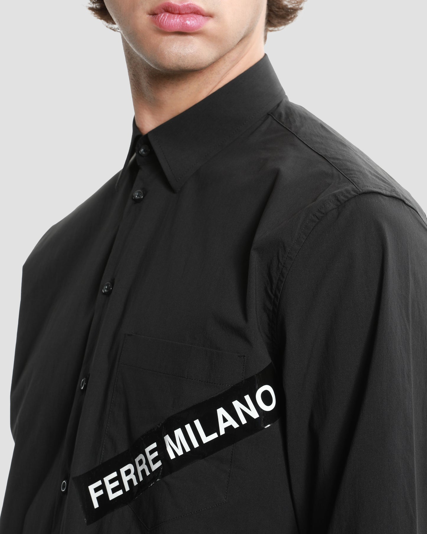 Brand Tapered Chest Pocket Shirt
